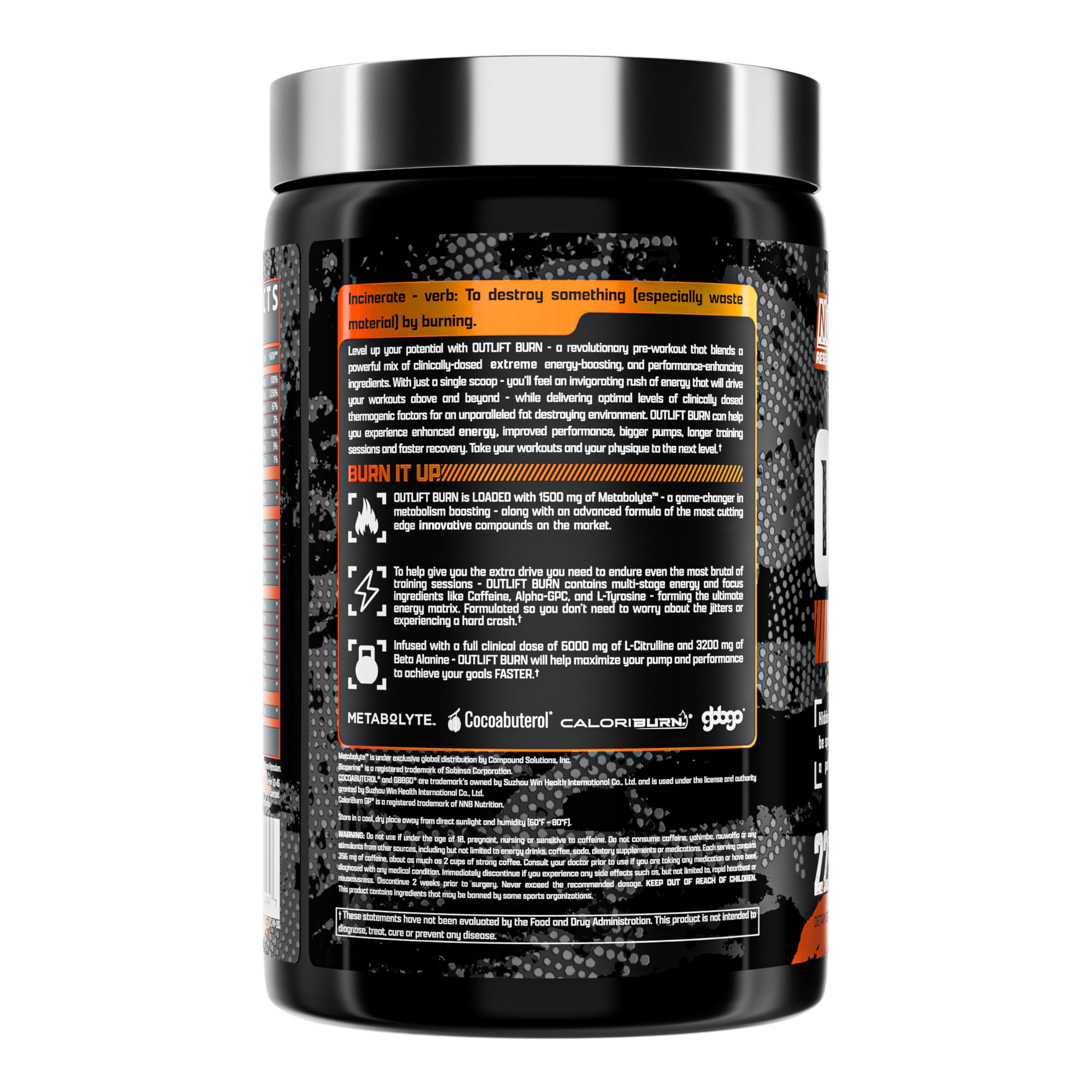 Foto 3 pulgar | Suplemento Para Antes Del Entrenamiento Nutrex Outlift Burn, 22 Porciones - Venta Internacional.