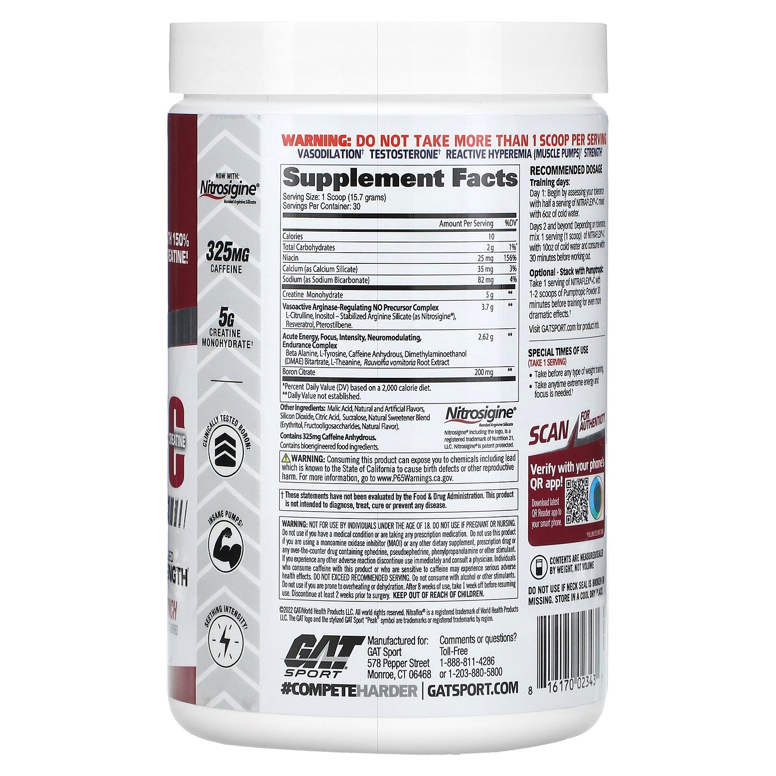 Foto 3 pulgar | Suplemento Gat Nitraflex + Creatina Fruit Punch 471 G - Venta Internacional.