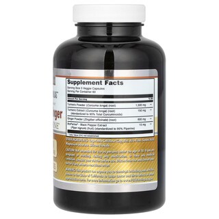 Foto 2 | Supplement Amazing Nutrition, Cúrcuma Y Jengibre, 180 Cápsulas Vegetarianas - Venta Internacional.
