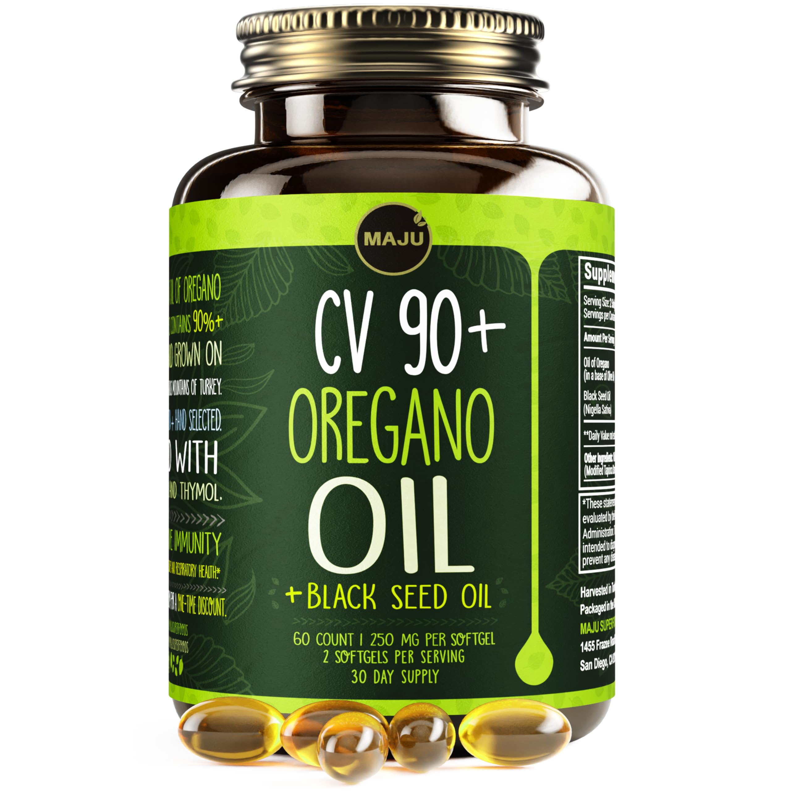 Foto 2 pulgar | Complemente El Aceite De Orégano De Maju Superfoods Con Aceite De Semillas Negras - Venta Internacional.