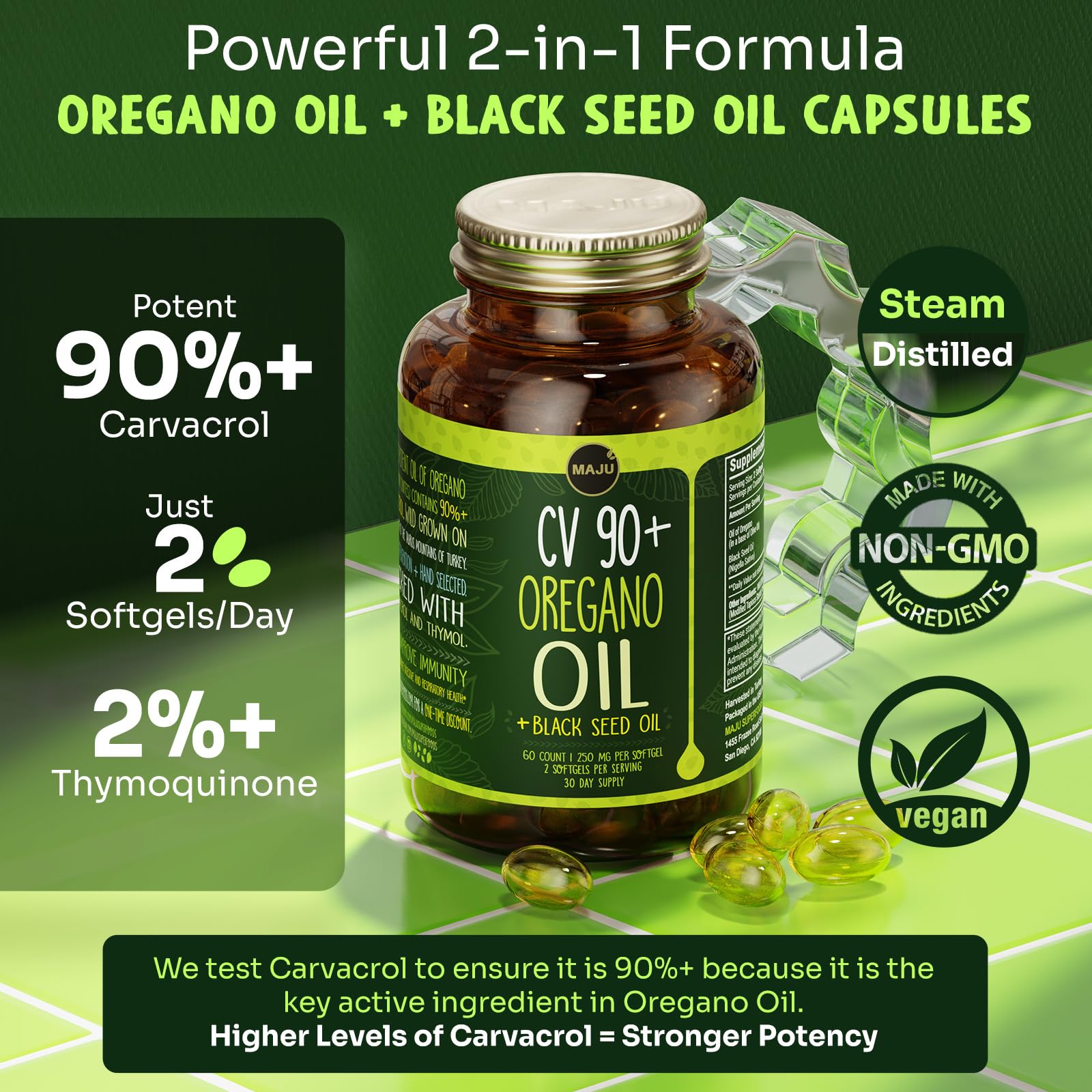 Foto 3 pulgar | Complemente El Aceite De Orégano De Maju Superfoods Con Aceite De Semillas Negras - Venta Internacional.