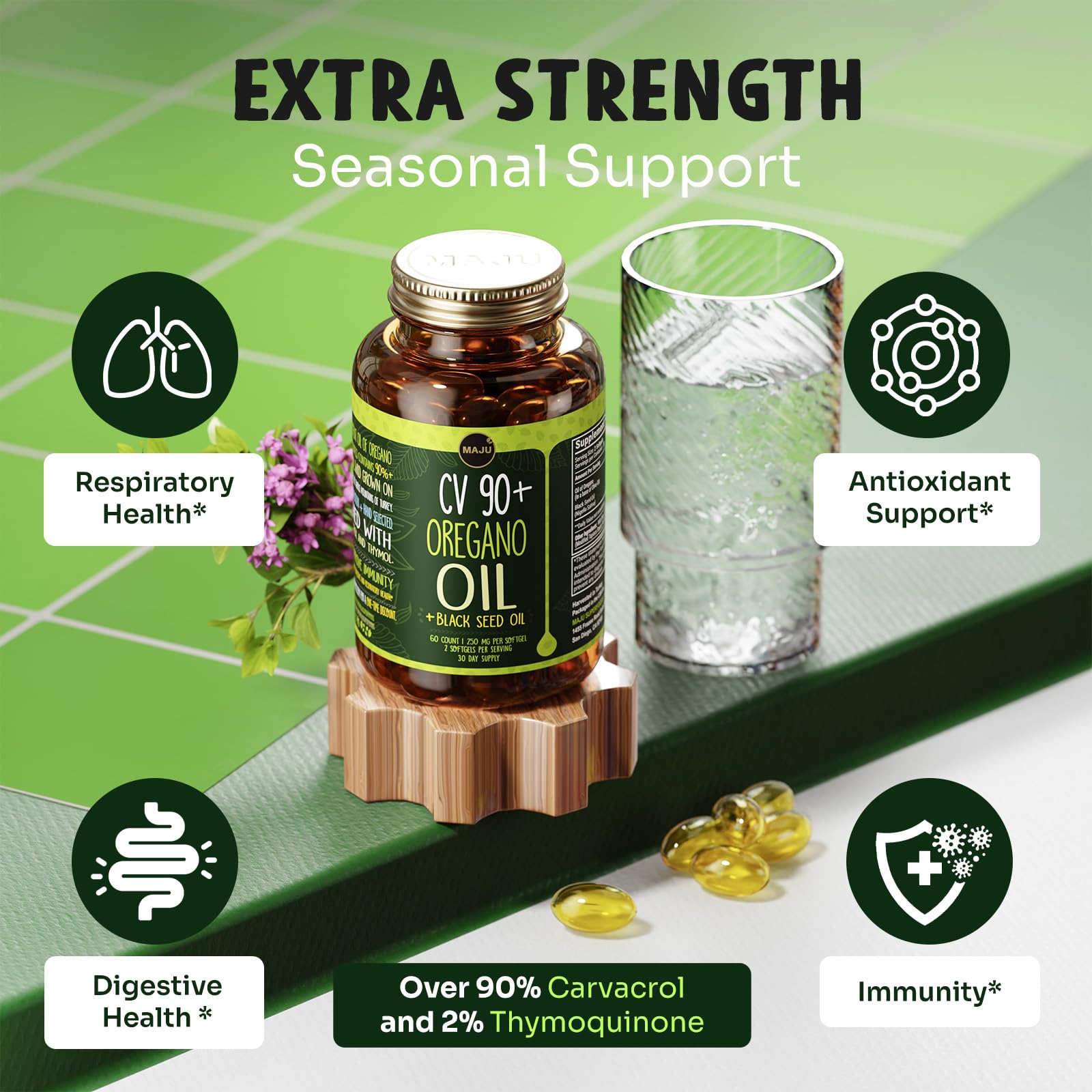 Foto 4 pulgar | Complemente El Aceite De Orégano De Maju Superfoods Con Aceite De Semillas Negras - Venta Internacional.