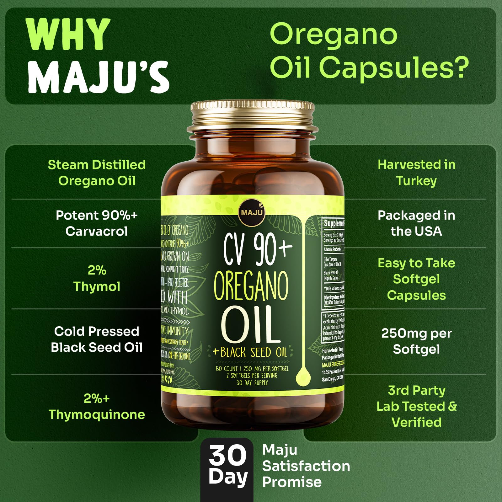 Foto 6 pulgar | Complemente El Aceite De Orégano De Maju Superfoods Con Aceite De Semillas Negras - Venta Internacional.