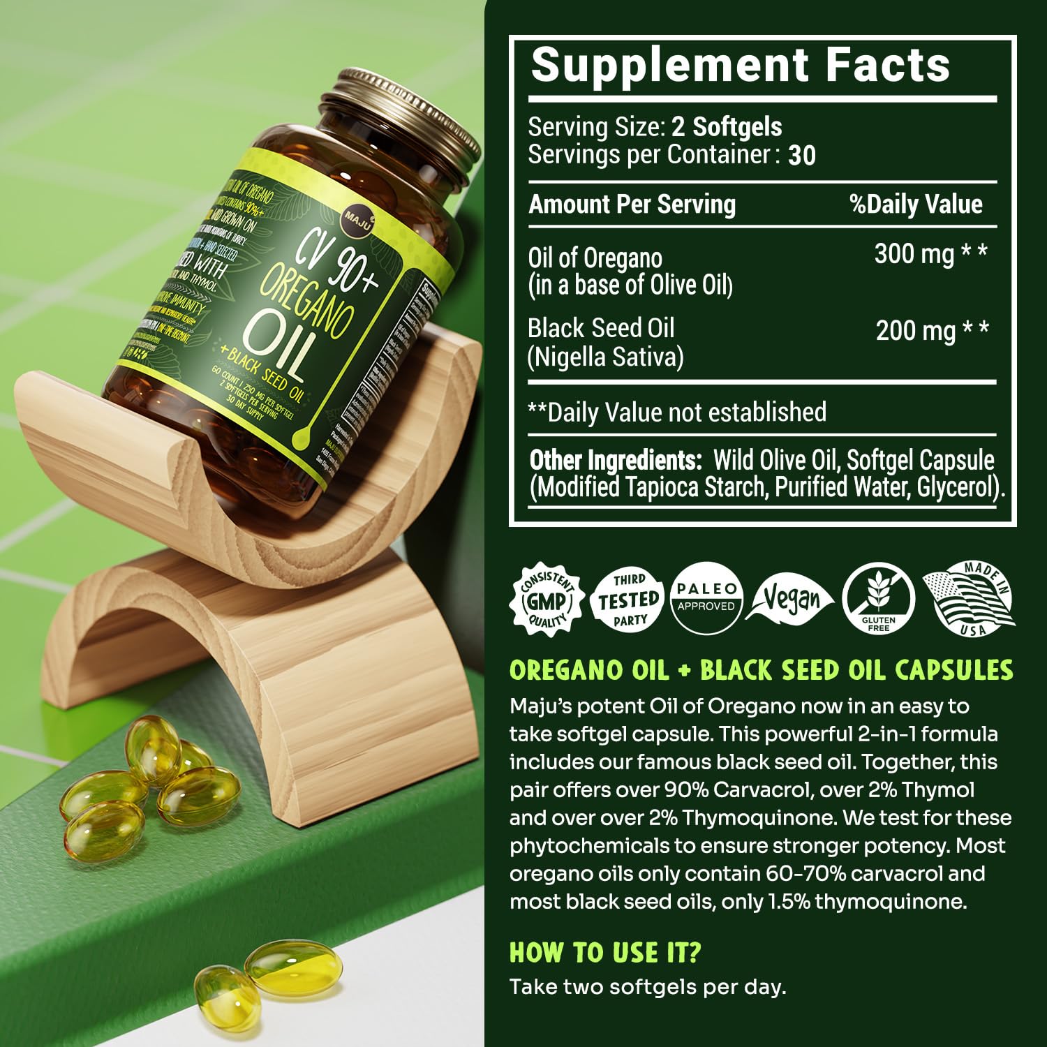 Foto 7 pulgar | Complemente El Aceite De Orégano De Maju Superfoods Con Aceite De Semillas Negras - Venta Internacional.