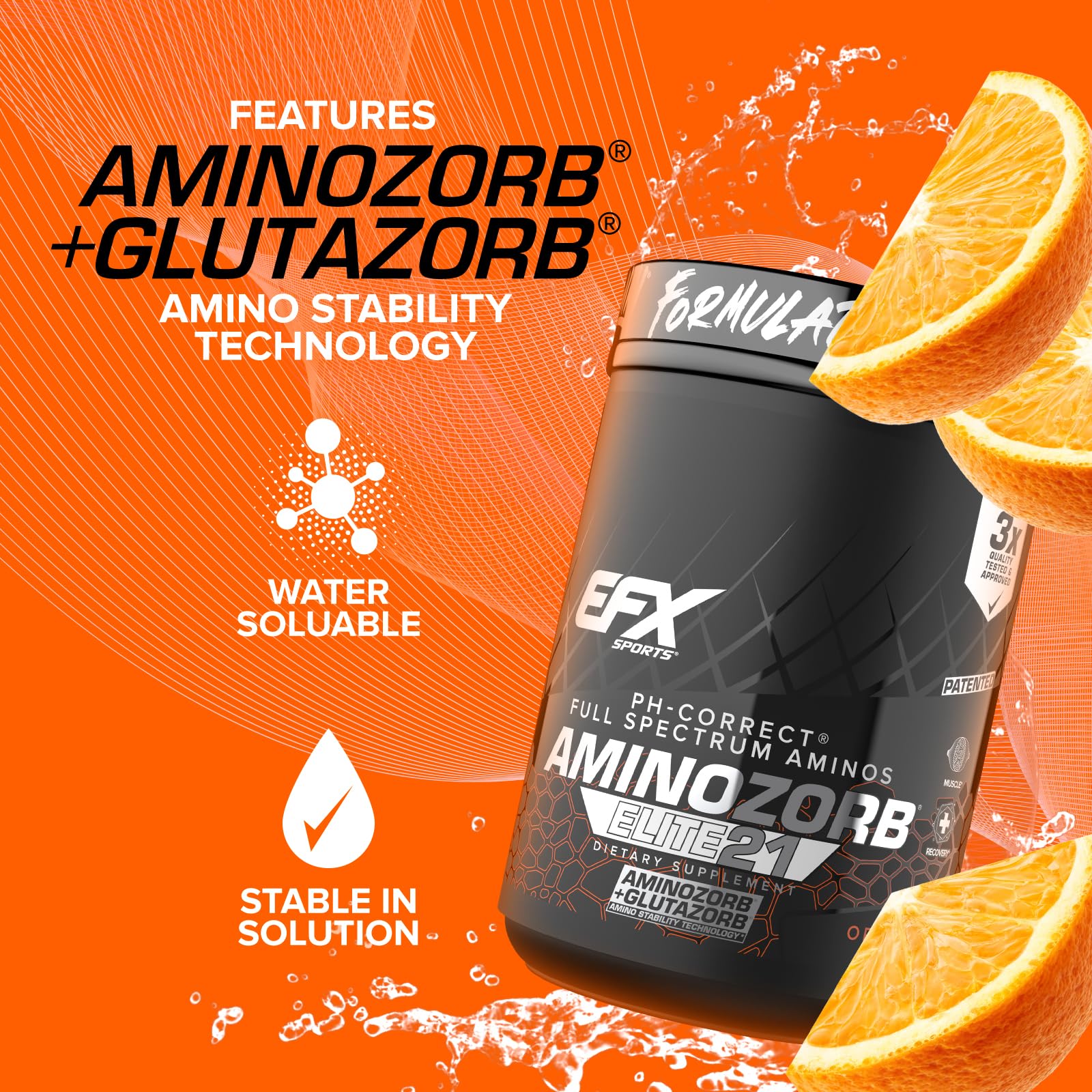 Foto 4 pulgar | Suplemento Efx Sports Aminozorb Elite 21 Orange Splash 30 Dosis - Venta Internacional.