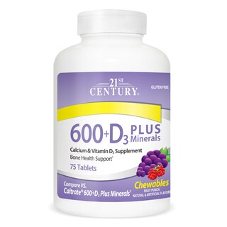 Foto 1 | Suplemento 21st Century Calcium, 600 Mg +d, Masticable, 75 Comprimidos - Venta Internacional.