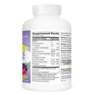 Foto 6 | Suplemento 21st Century Calcium, 600 Mg +d, Masticable, 75 Comprimidos - Venta Internacional.