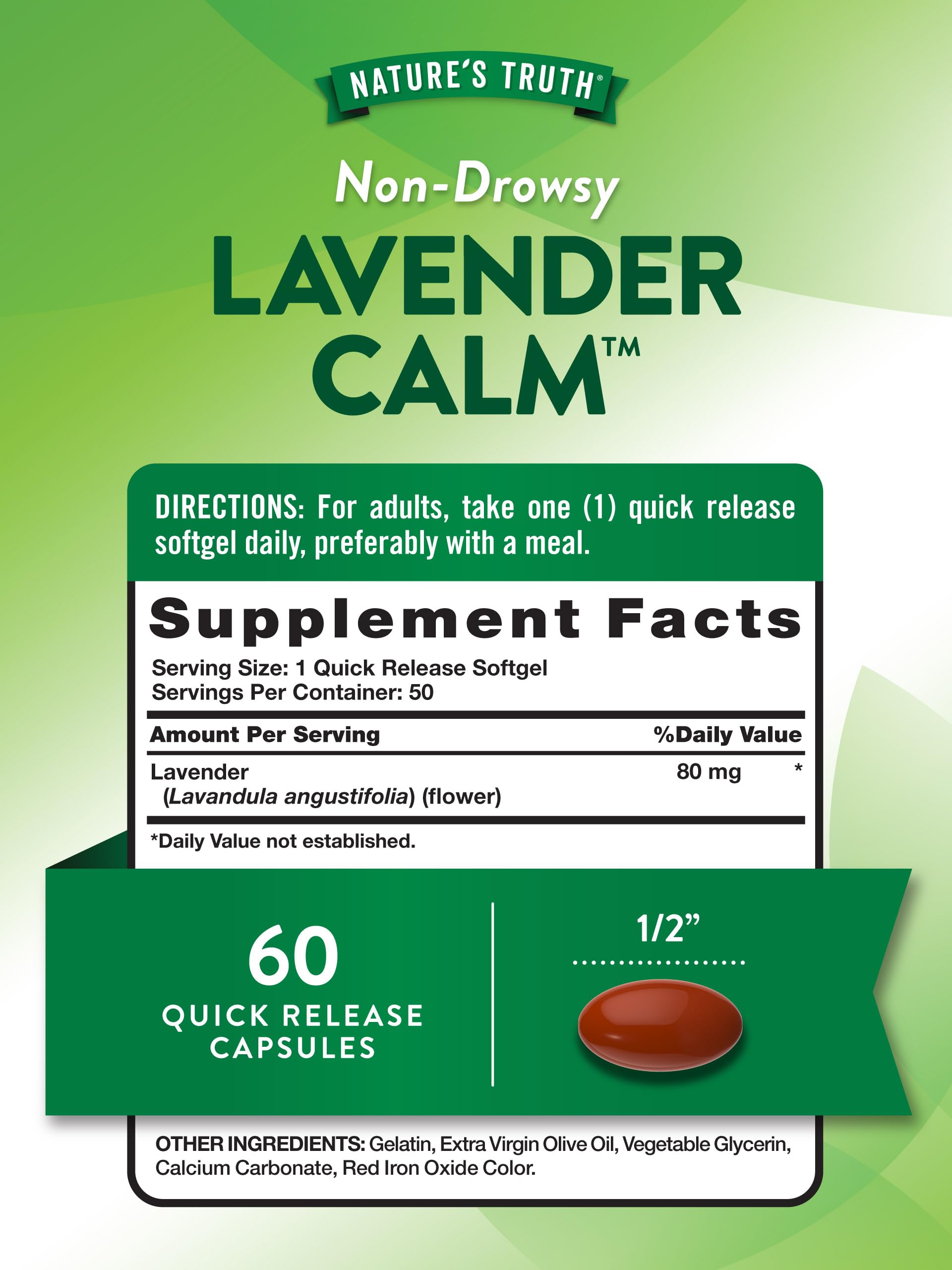 Foto 3 pulgar | Suplemento Nature's Truth Lavender Calm En Cápsulas Blandas, 50 Unidades - Venta Internacional.