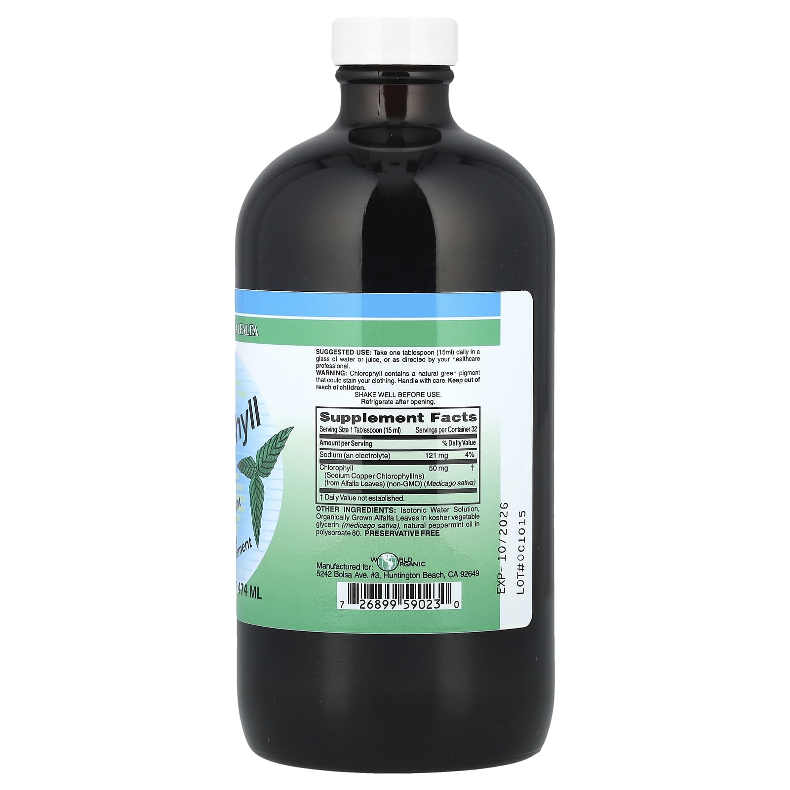 Foto 3 pulgar | Supplement World Organic Chlorophl Mint 50 Mg Con Clorofila - Venta Internacional.