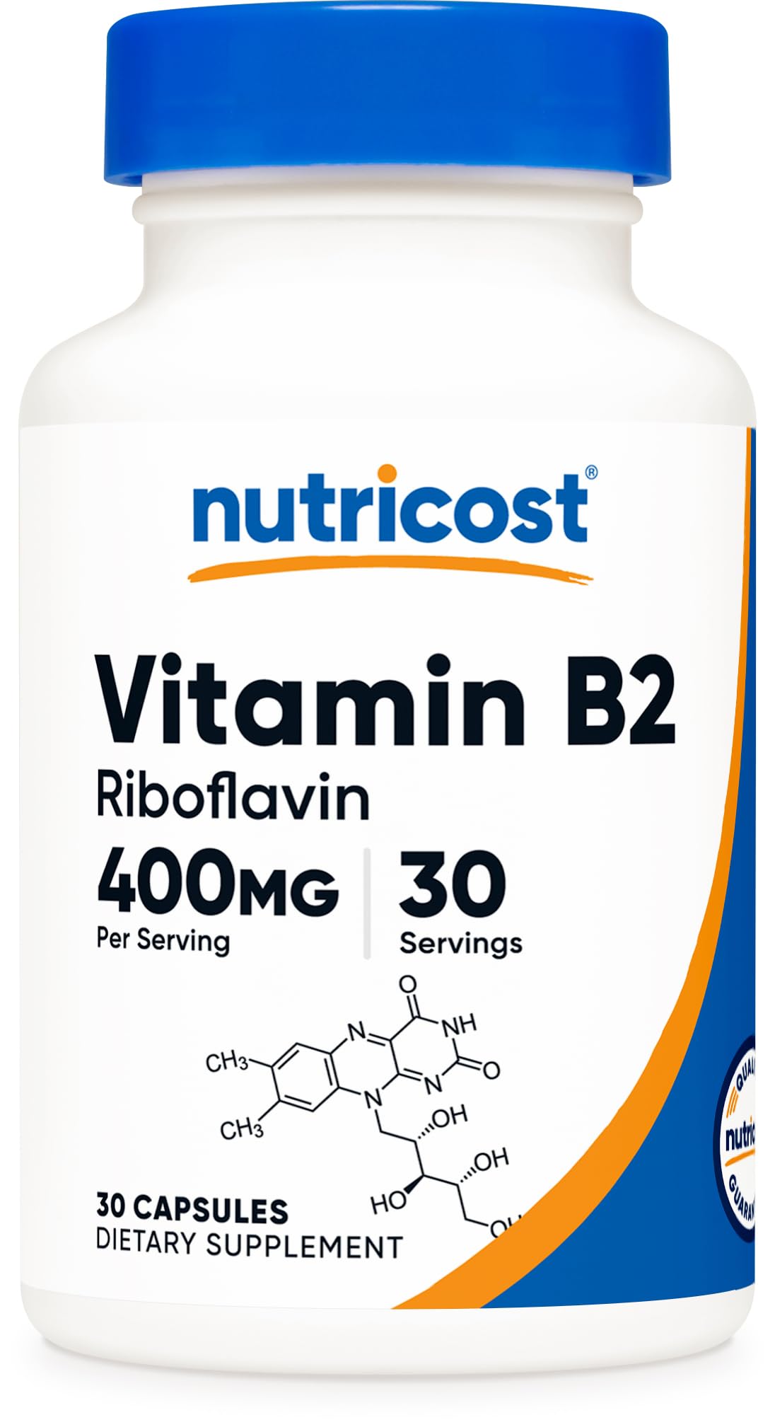 Foto 2 pulgar | Suplemento Nutricost De Vitamina B2 (riboflavina) 400 Mg 30 Cápsulas - Venta Internacional.