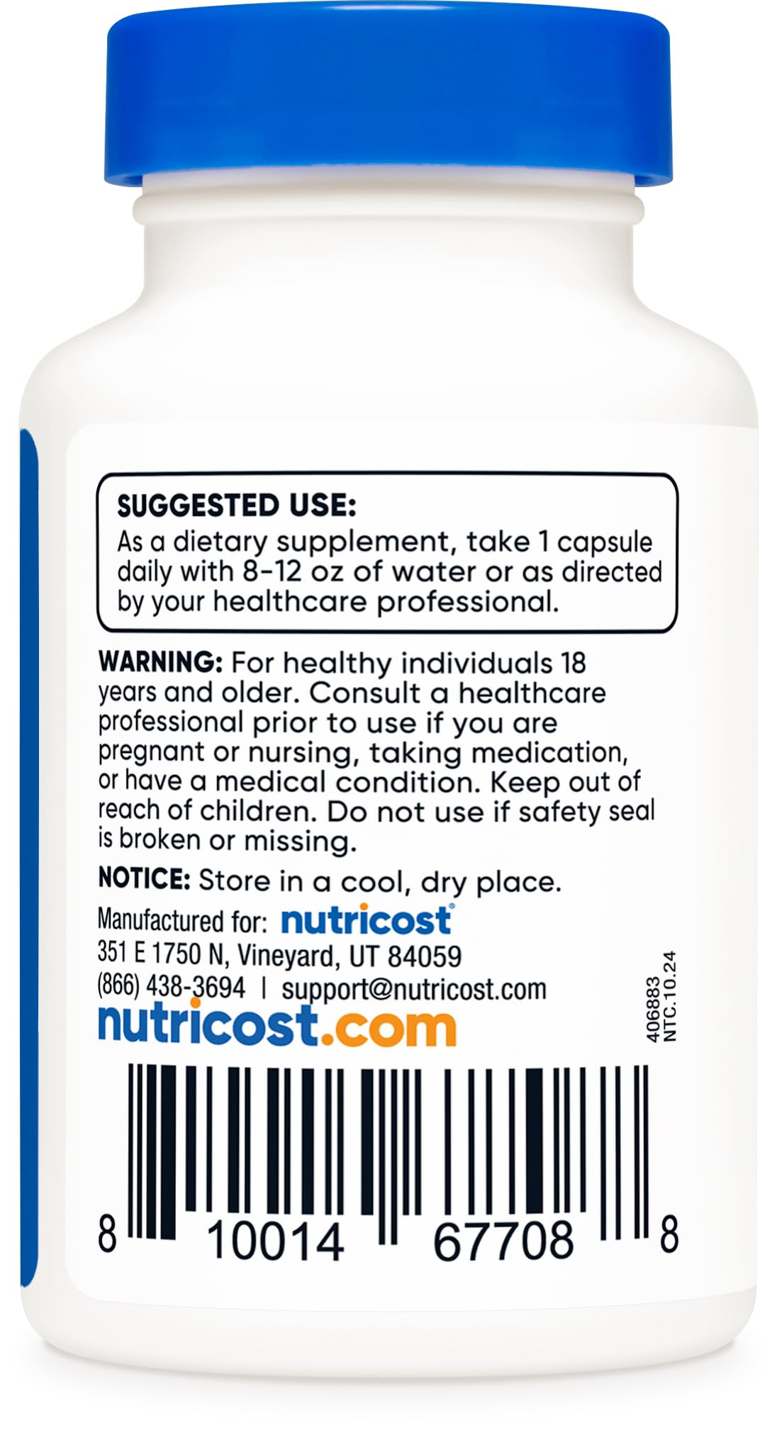 Foto 5 pulgar | Suplemento Nutricost De Vitamina B2 (riboflavina) 400 Mg 30 Cápsulas - Venta Internacional.