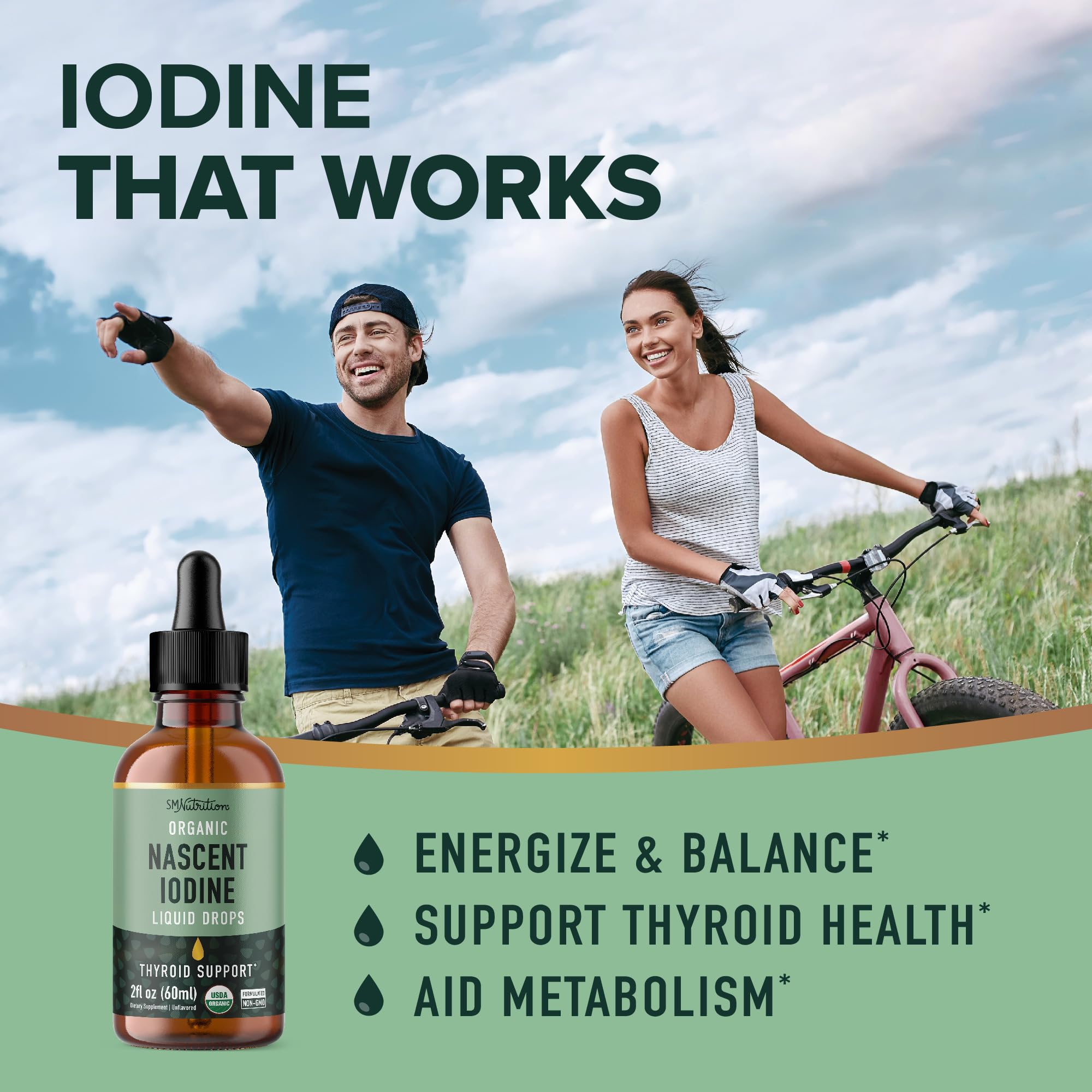 Foto 3 pulgar | Suplemento De Yodo Smnutrition Organic Nascent 30 Ml 1100 Mcg - Venta Internacional.