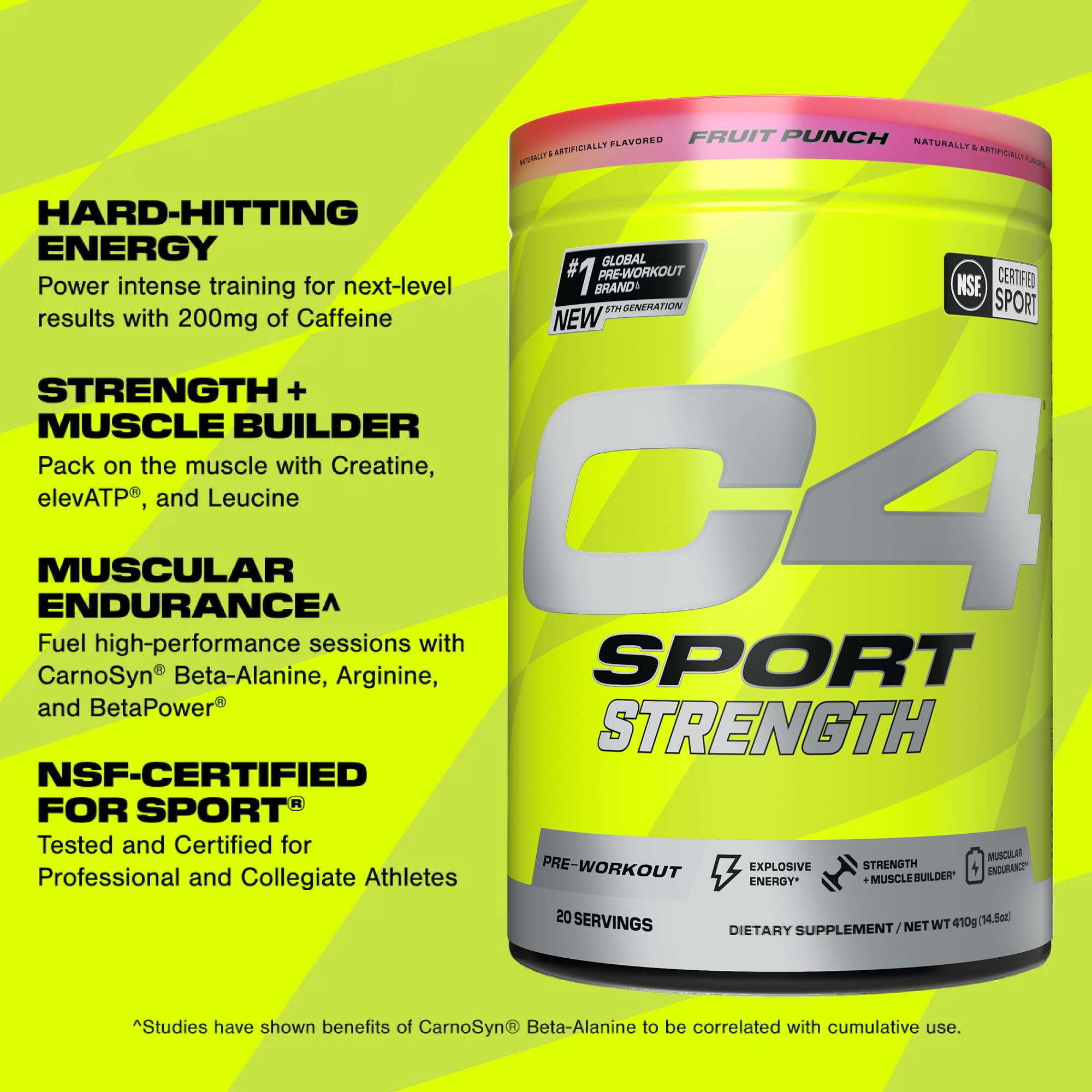 Foto 3 pulgar | Polvo Preentrenamiento Cellucor C4 Sport Strength, 20 Porciones - Venta Internacional.