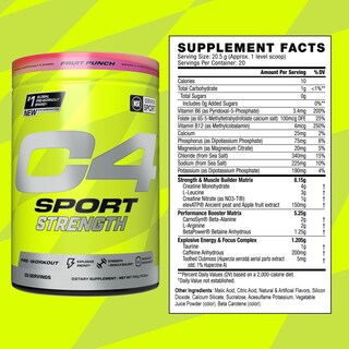Foto 3 | Polvo Preentrenamiento Cellucor C4 Sport Strength, 20 Porciones - Venta Internacional.