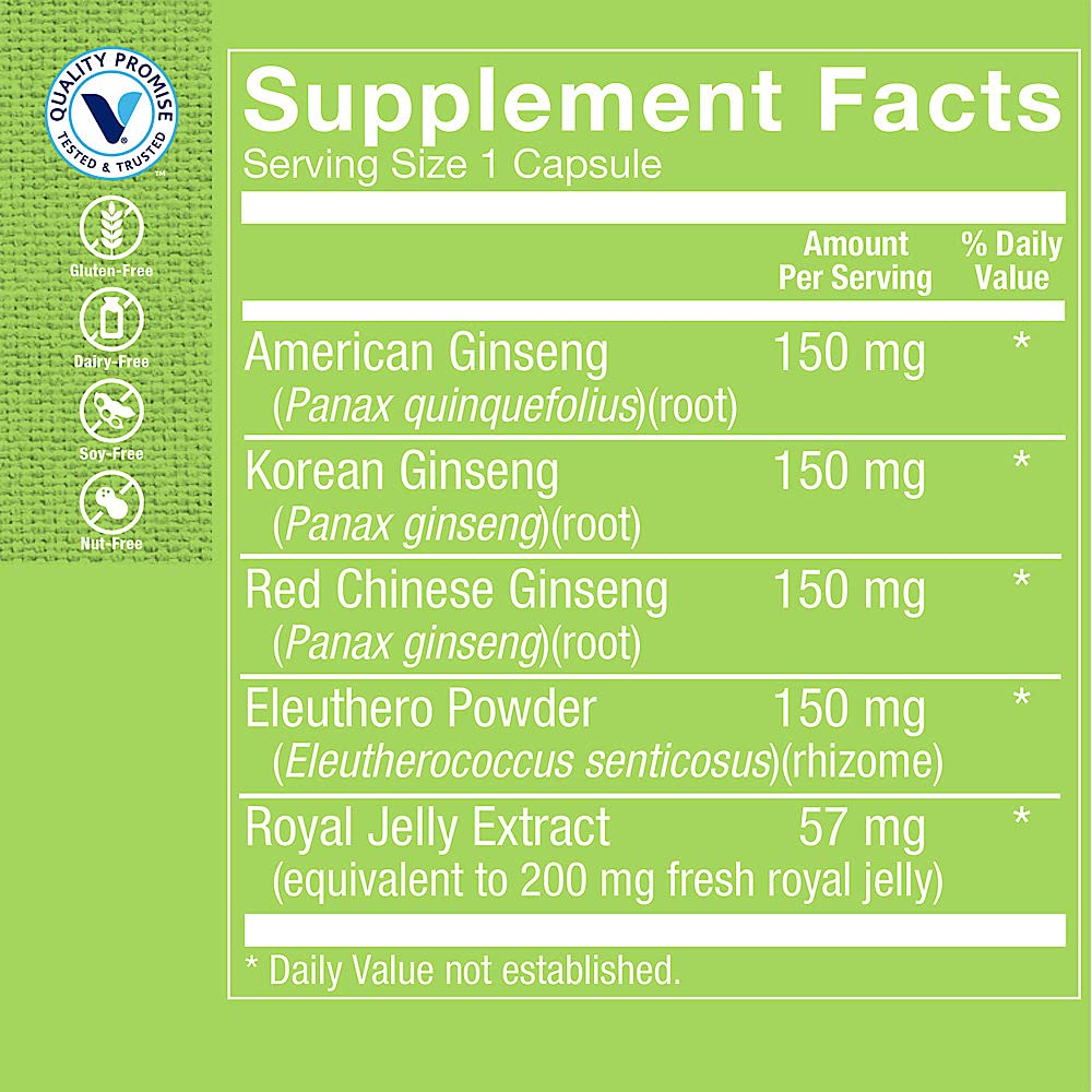 Foto 4 pulgar | Complementa El Complejo De Ginseng Vitamin Shoppe, 60 Cápsulas - Venta Internacional.