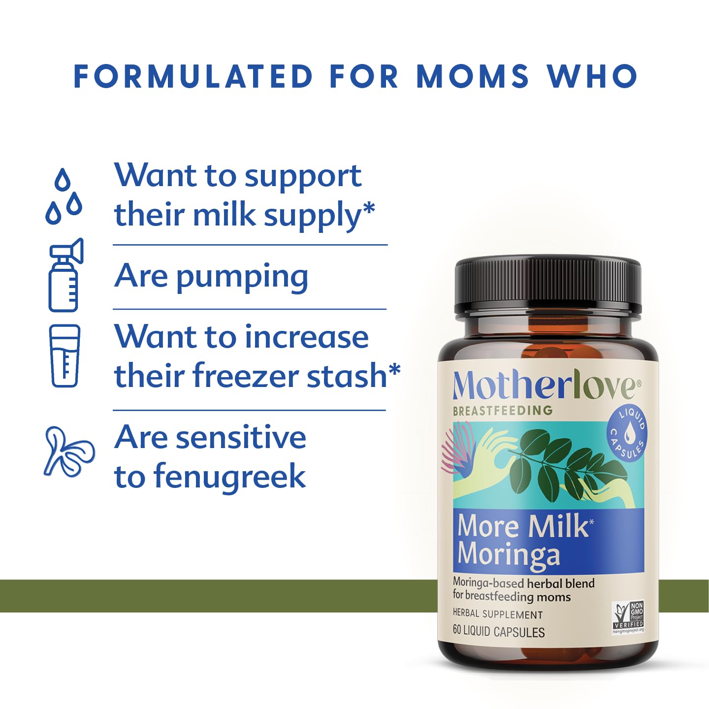 Foto 3 pulgar | Suplemento De Lactancia Motherlove More Milk Moringa 120 Cápsulas - Venta Internacional.