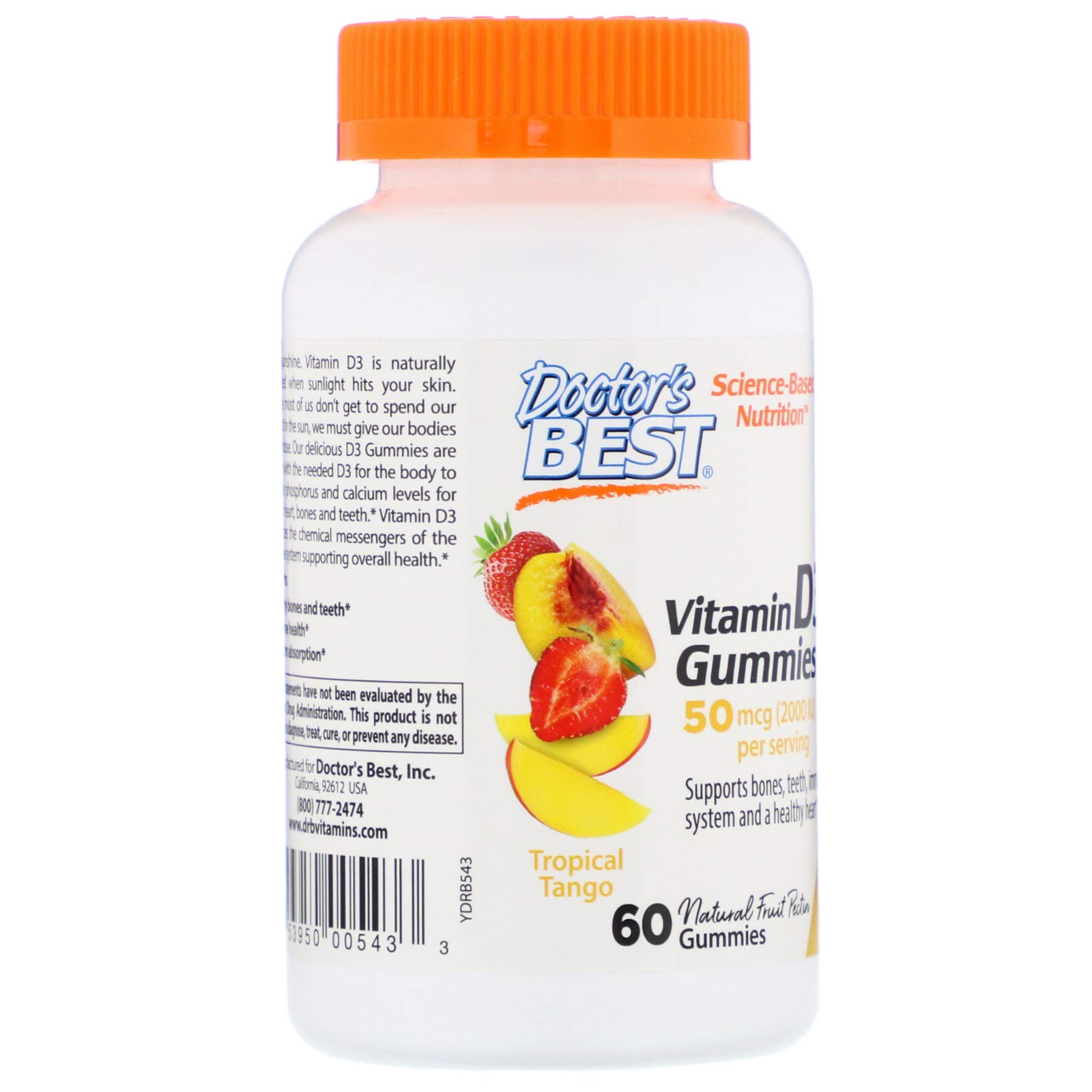 Foto 4 | Gomitas De Vitamina D3 Doctor's Best Tropical Tango, 60 Unidades - Venta Internacional.