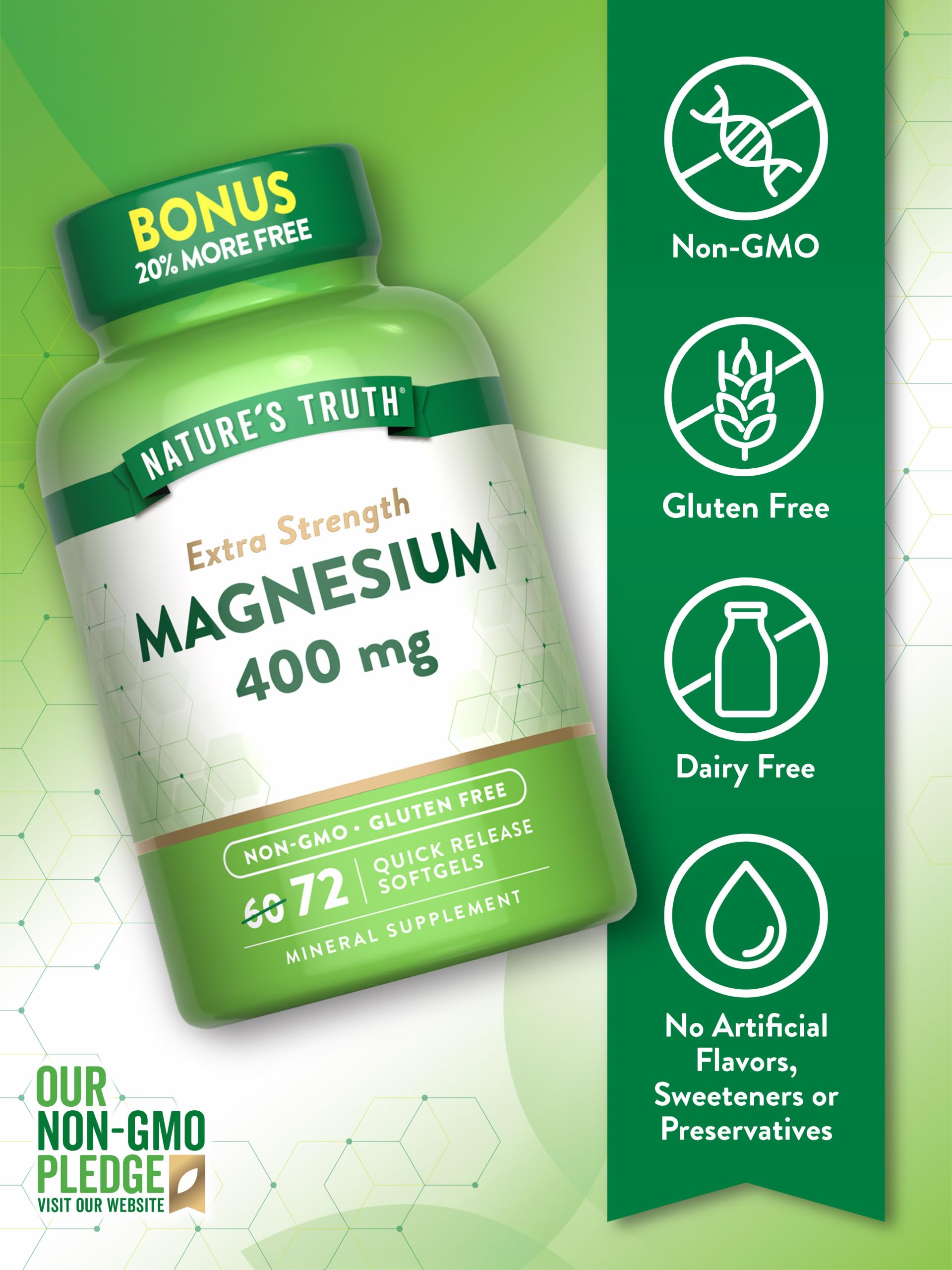 Foto 4 pulgar | Suplemento Nature's Truth Magnesio 400 Mg 72 Cápsulas Blandas - Venta Internacional.