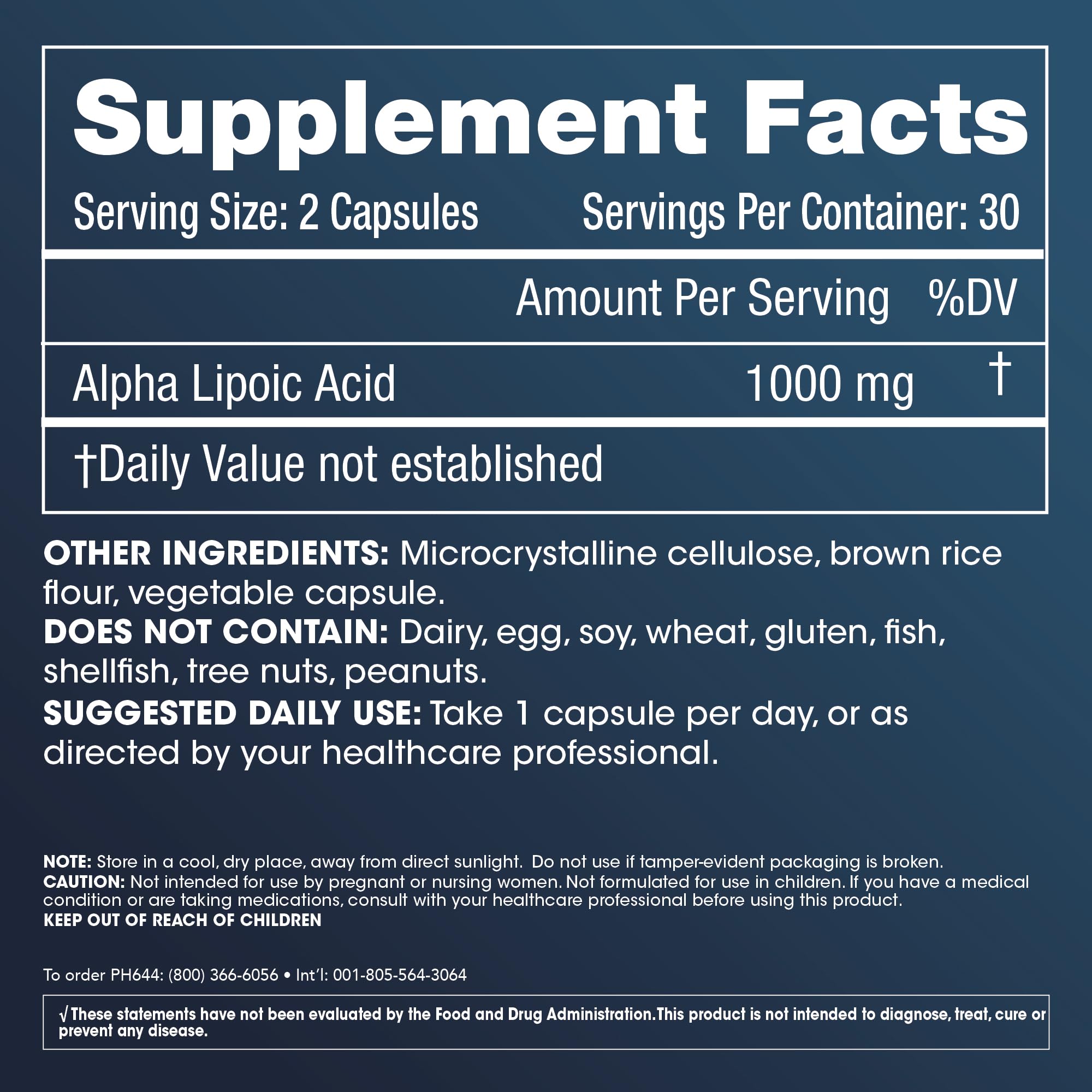 Foto 3 pulgar | Suplemento Prohealth De Ácido Alfa Lipoico De 1000 Mg De Alta Potencia - Venta Internacional.