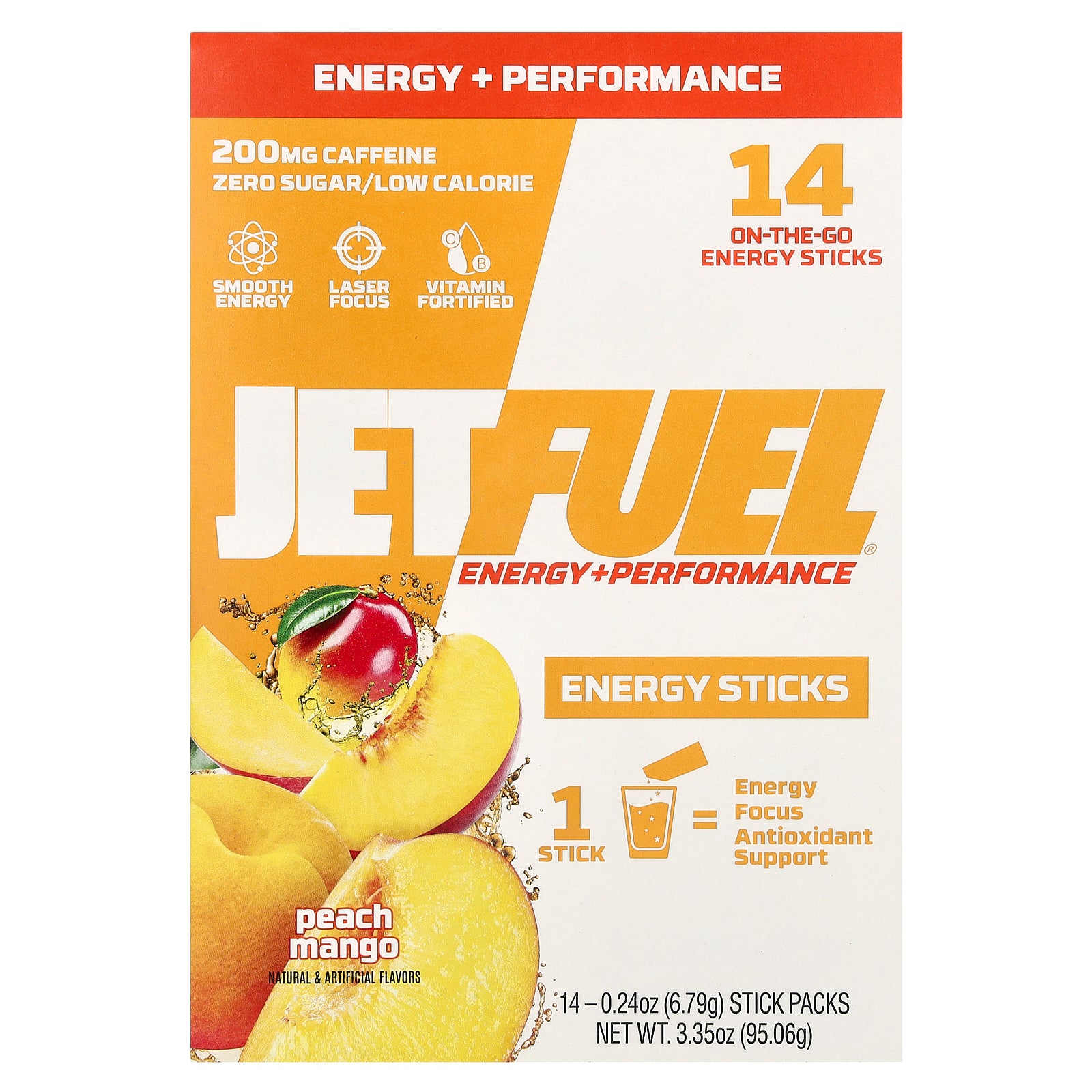 Foto 2 pulgar | Suplemento Gat Jetfuel Energy + Performance Peach Mango - Venta Internacional.