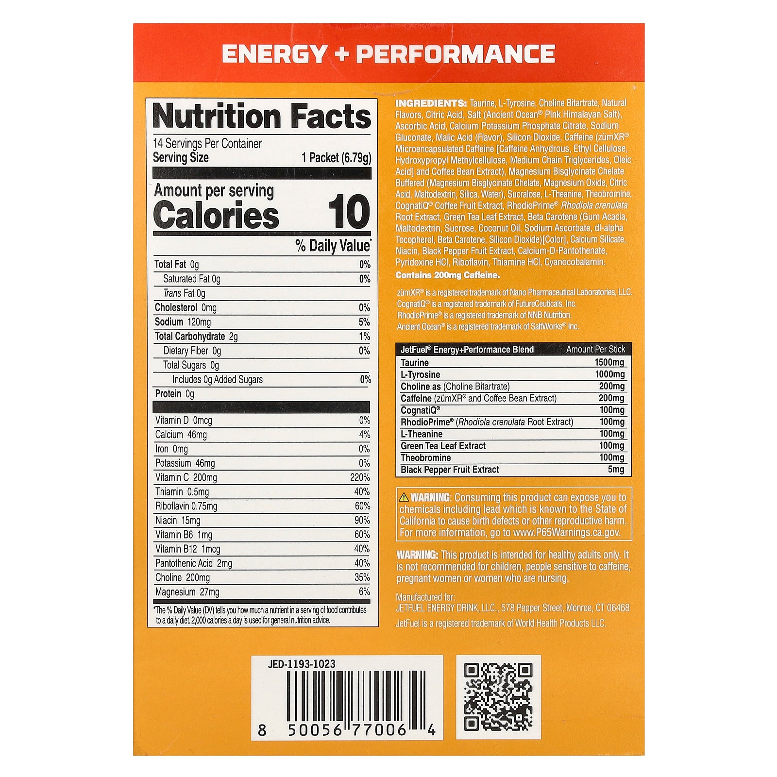 Foto 3 pulgar | Suplemento Gat Jetfuel Energy + Performance Peach Mango - Venta Internacional.