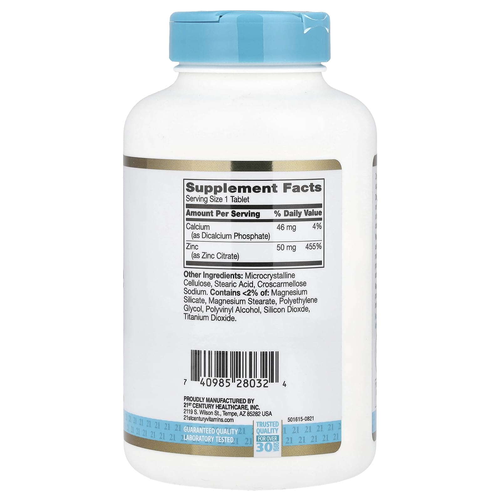 Foto 3 pulgar | Suplemento De Citrato De Zinc De 21st Century Healthcare, 50 Mg, 360 Tabletas - Venta Internacional.