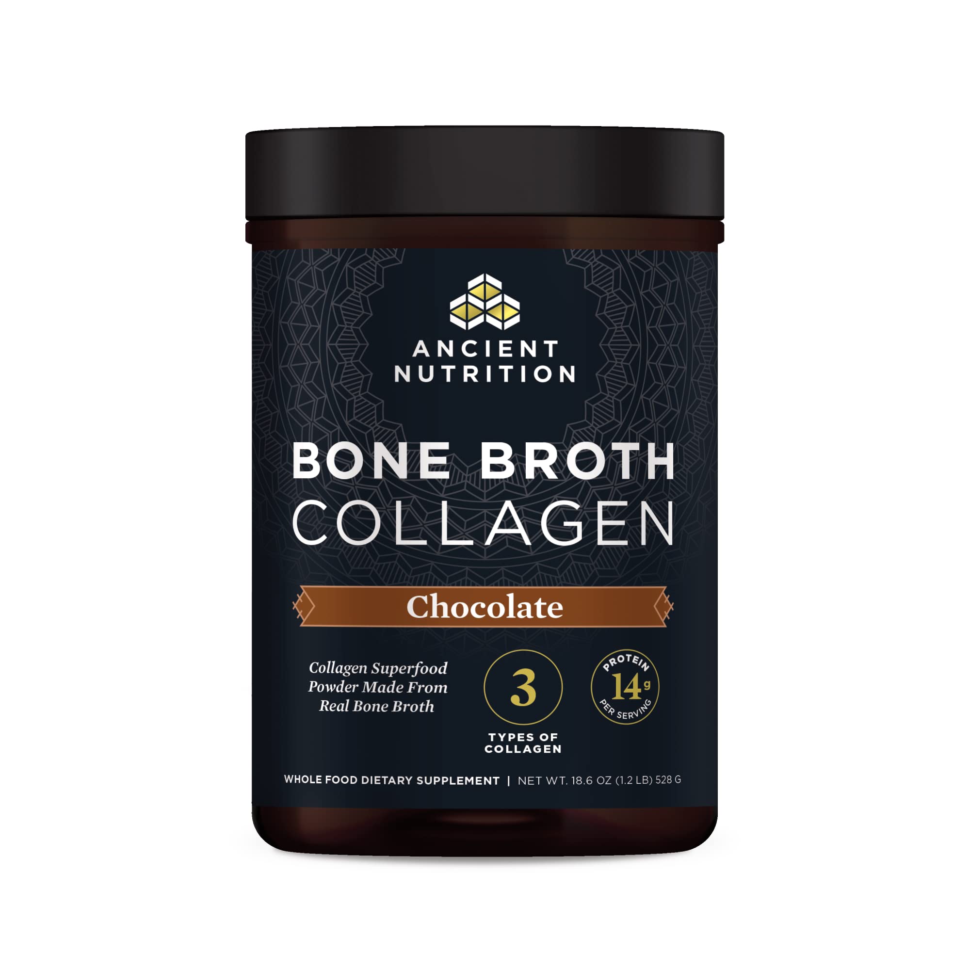 Foto 1 | Colágeno En Polvo Ancient Nutrition, Caldo De Huesos, Chocolate, 550 G - Venta Internacional.