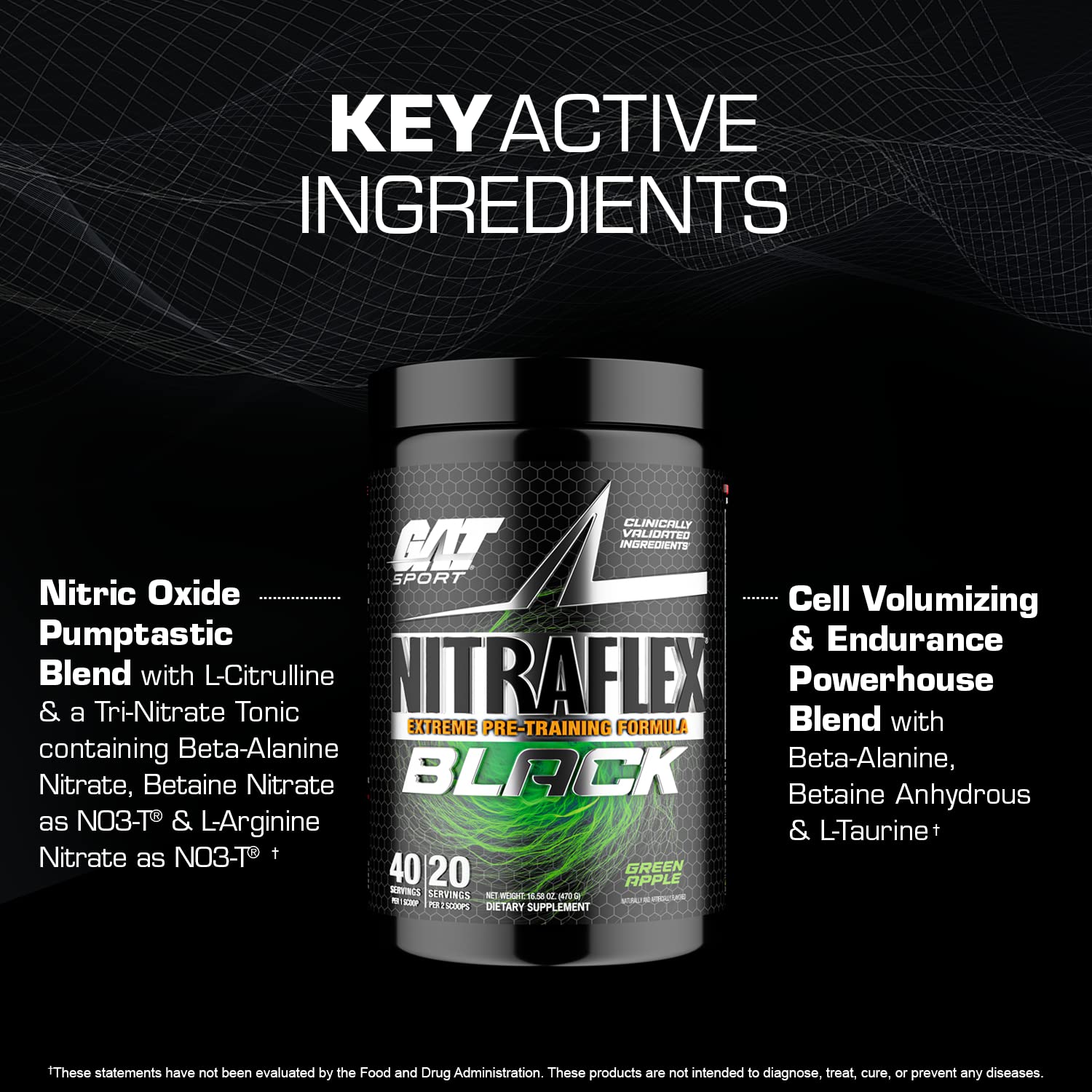 Foto 6 pulgar | Suplemento Gat Sport Nitraflex Black Pre-training, 480 Ml, 40 Porciones - Venta Internacional.