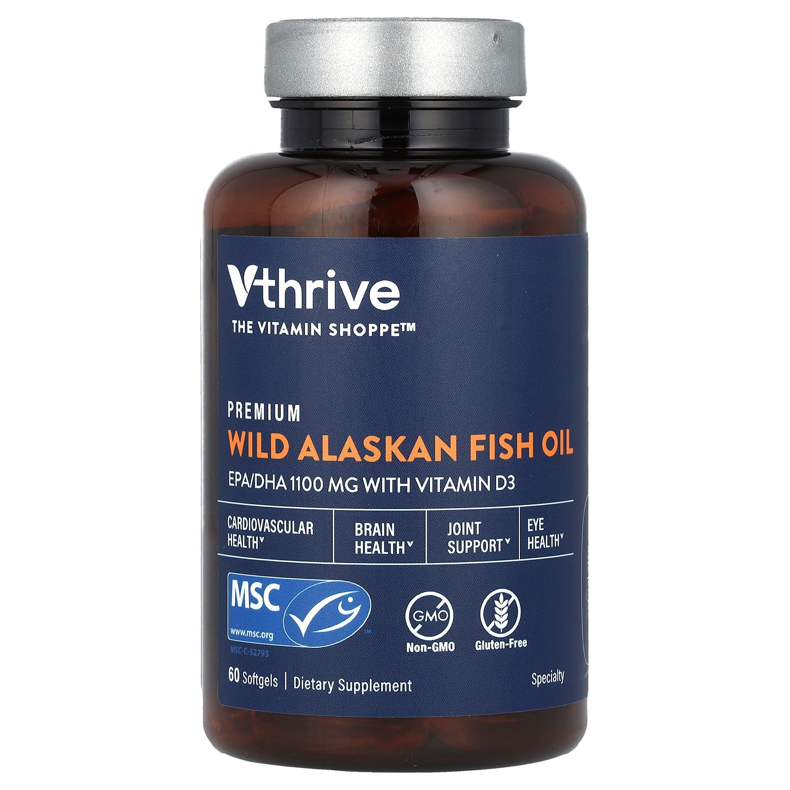 Foto 2 pulgar | Aceite De Pescado Salvaje De Alaska Supplement Vthrive Premium 60 Cápsulas Blandas - Venta Internacional.