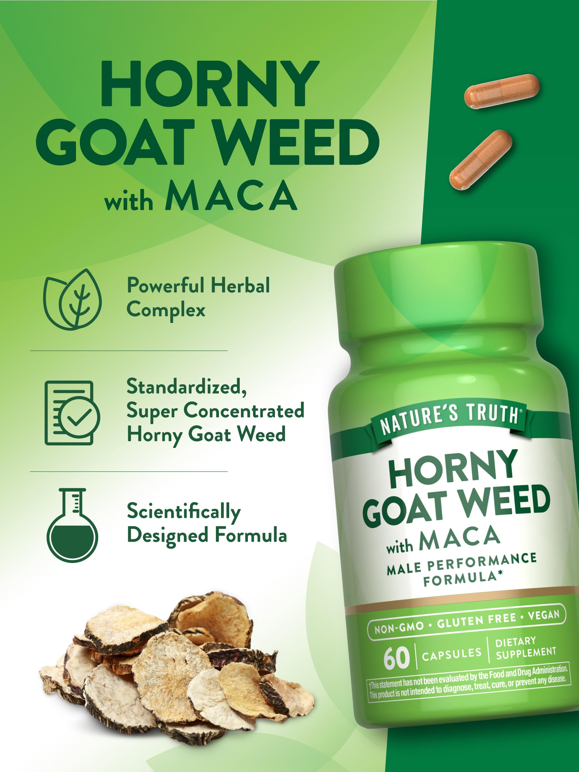 Foto 5 | Complementa Nature's Truth Horny Goat Weed Con Maca, 60 Cápsulas - Venta Internacional.