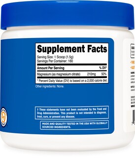 Foto 4 | Suplemento Nutricost De Citrato De Magnesio En Polvo 250 G - Venta Internacional.