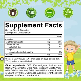 Foto 2 | Gomitas De Fibra Vitamatic Kids Extra Strength 4g 60 Unidades - Venta Internacional.