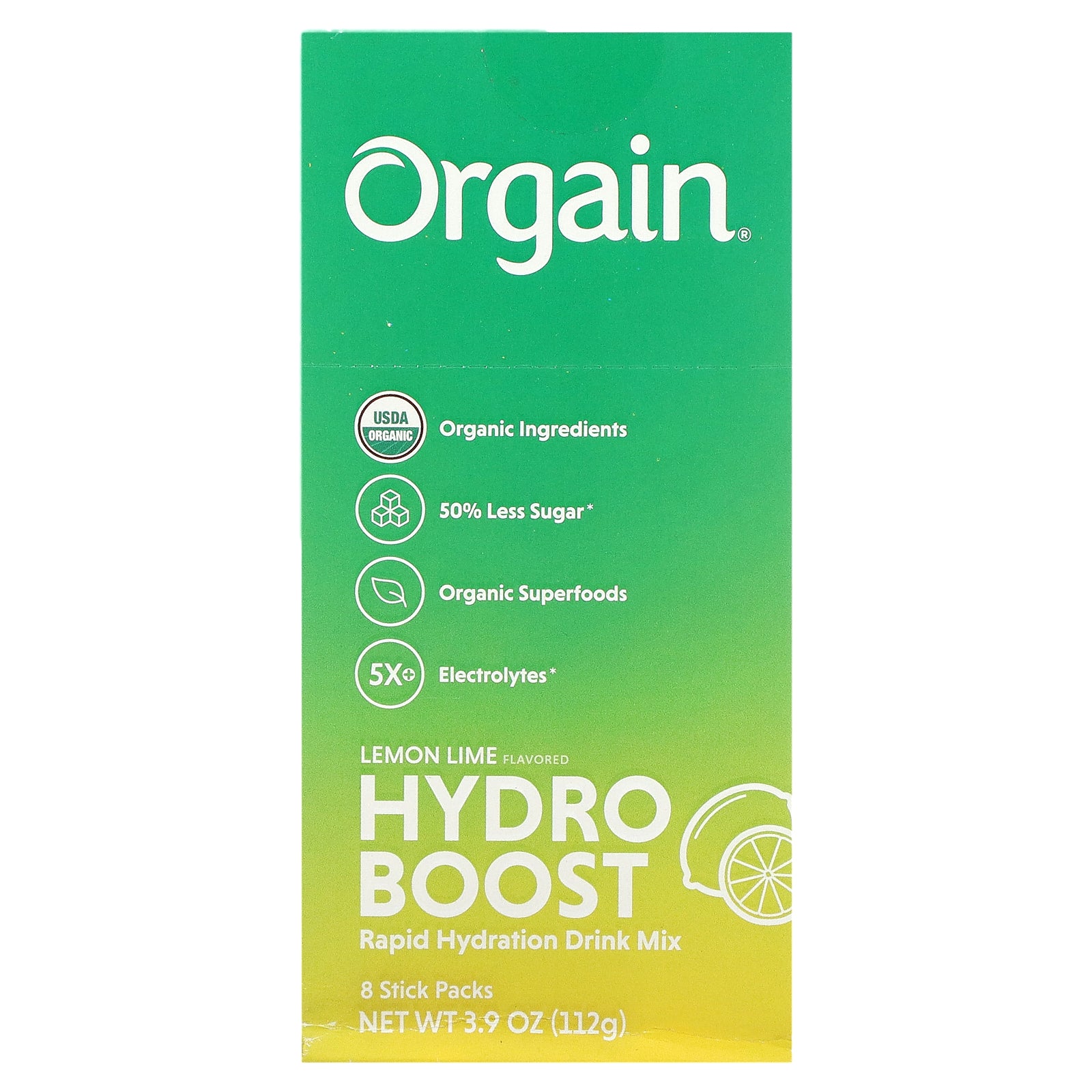 Foto 2 pulgar | Mezcla De Bebidas Hidratantes Orgain Hydro Boost Limon Lime 14 G X 8 - Venta Internacional.