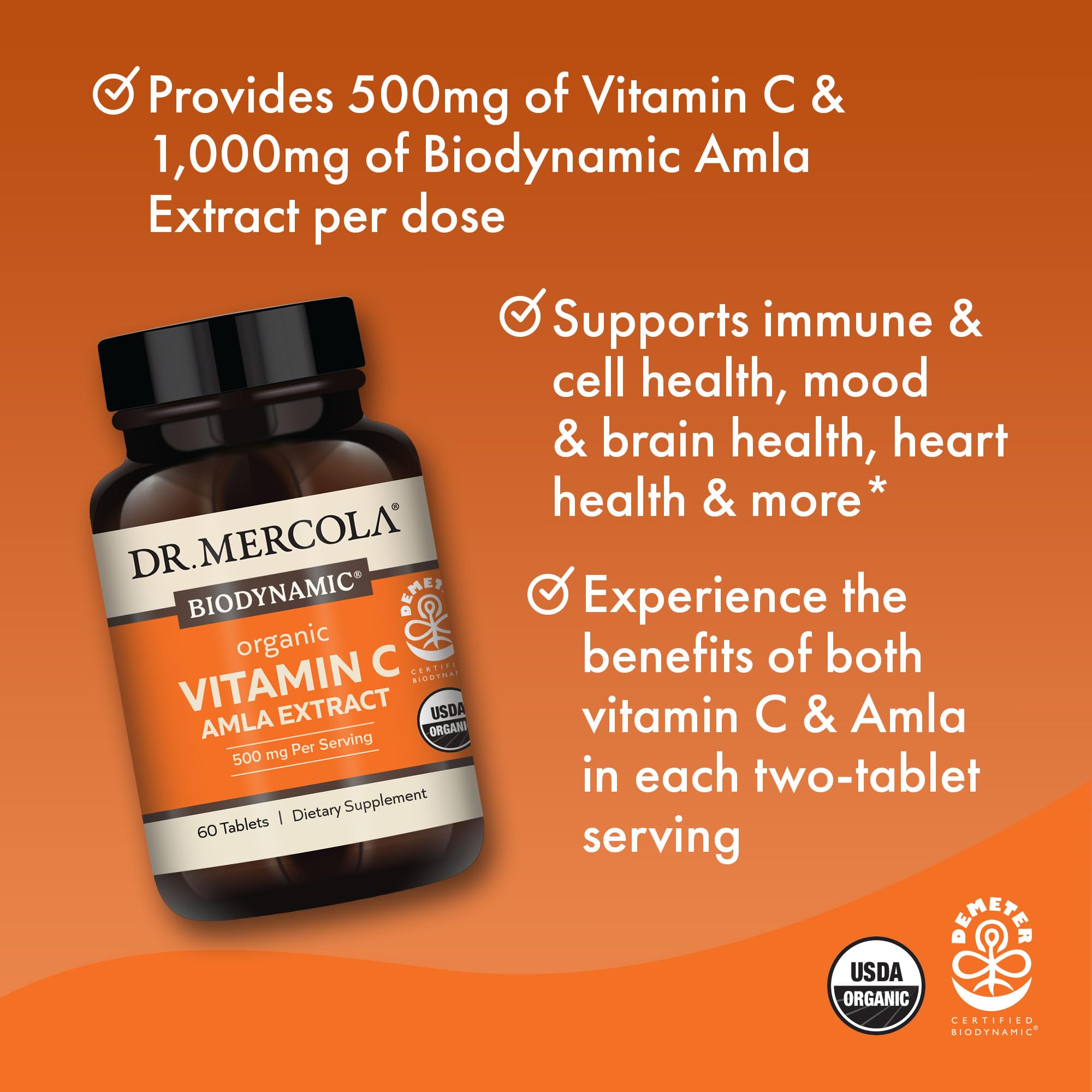 Foto 5 pulgar | Suplemento De Vitamina C Orgánica Biodinámica Del Dr. Mercola 500 Mg - Venta Internacional.