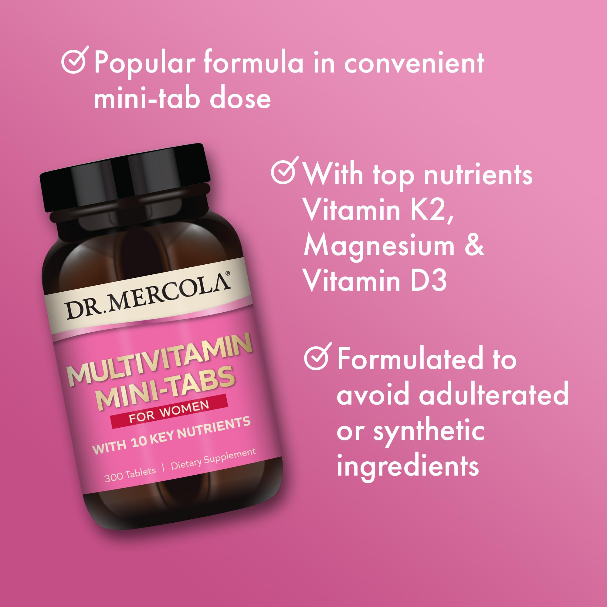 Foto 5 pulgar | Multivitamínico Dr. Mercola Mini-tabs Para Mujer, 300 Comprimidos - Venta Internacional.