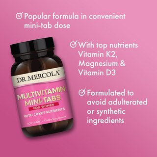 Foto 4 | Multivitamínico Dr. Mercola Mini-tabs Para Mujer, 300 Comprimidos - Venta Internacional.