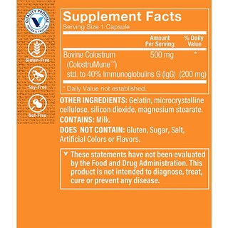 Foto 3 | Suplemento The Vitamin Shoppe Con Calostro 40% Igg 120 Cápsulas - Venta Internacional.