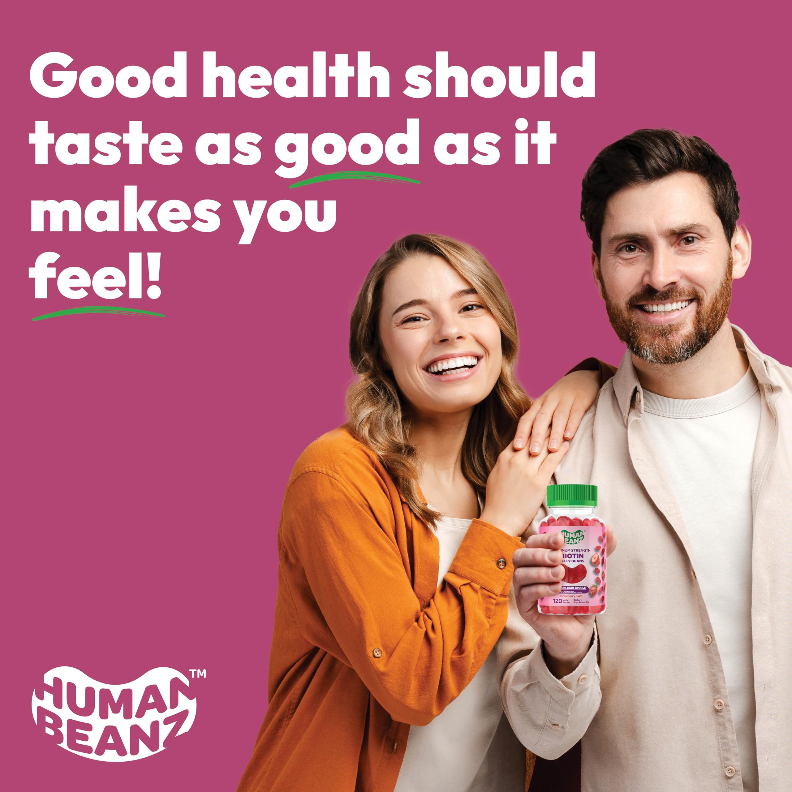 Foto 6 | Vitamin Gummy Human Beanz Biotina, 10000 Mcg Para Cabello, 120 G - Venta Internacional.