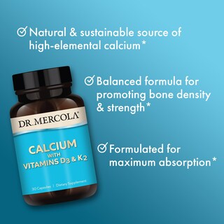 Foto 5 | Suplemento Dr. Mercola Calcium Con Vitaminas D3 Y K2 30 Cápsulas - Venta Internacional.