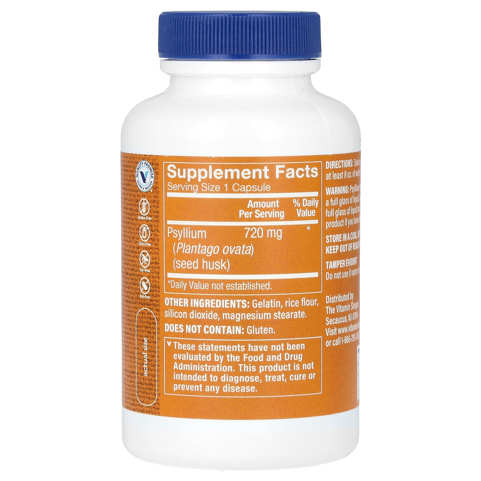 Foto 3 pulgar | Suplemento The Vitamin Shoppe Psyllium Husks 100 Cápsulas - Venta Internacional.