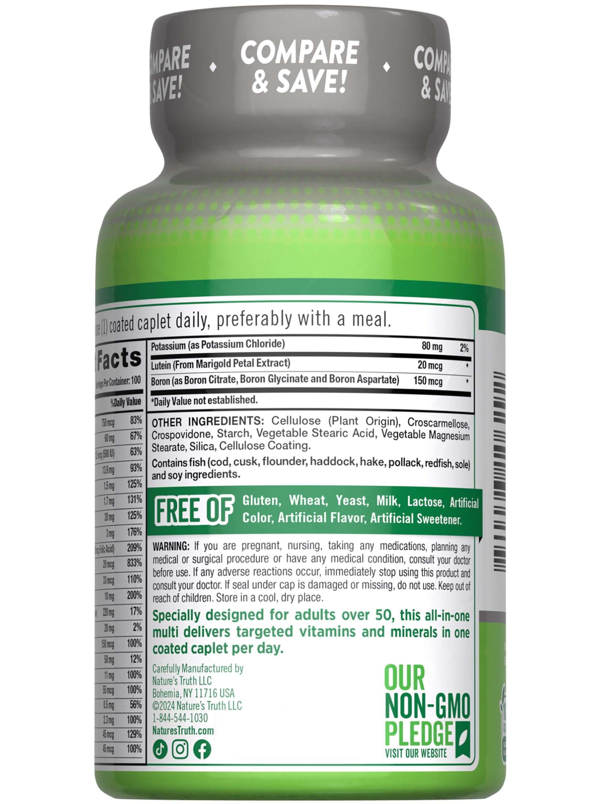 Foto 7 | Multivitamínico Nature's Truth Para Adultos Mayores De 50 Años Con Vitamina D Y C - Venta Internacional.