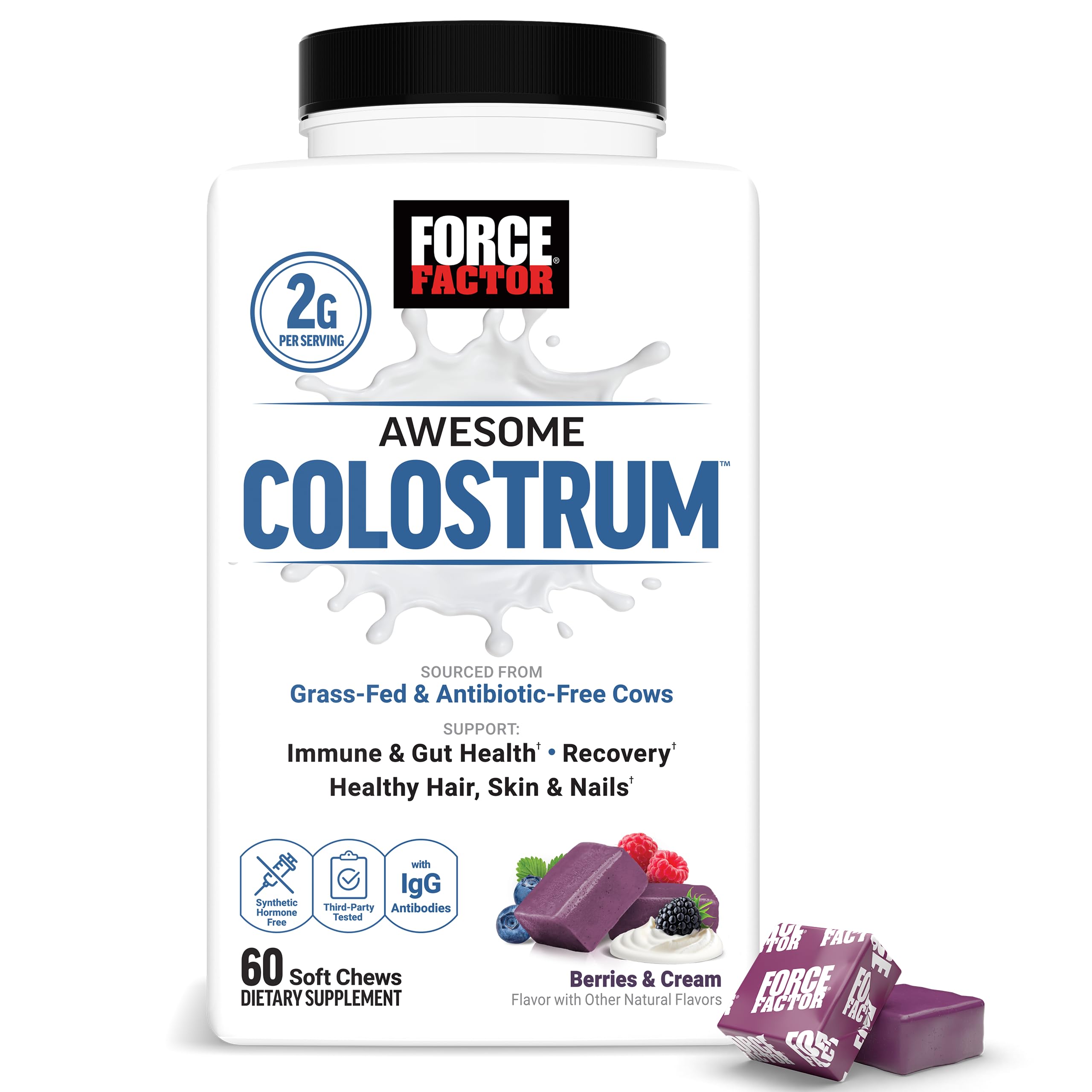 Foto 1 | Suplemento Force Factor Awesome Colostrum 60 Comprimidos Masticables - Venta Internacional.