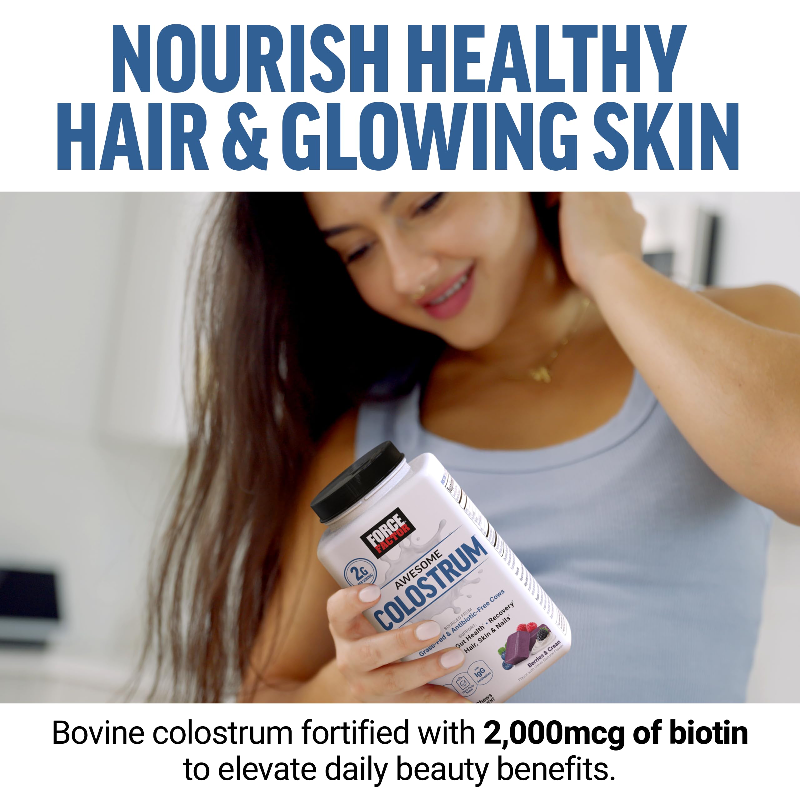 Foto 5 pulgar | Suplemento Force Factor Awesome Colostrum 60 Comprimidos Masticables - Venta Internacional.