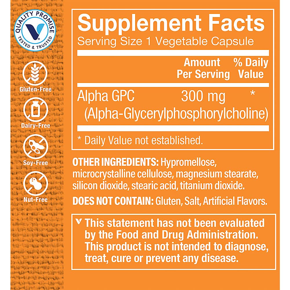 Foto 4 pulgar | Suplemento The Vitamin Shoppe Alpha Gpc 300 Mg 60 Cápsulas - Venta Internacional.