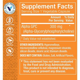 Foto 3 | Suplemento The Vitamin Shoppe Alpha Gpc 300 Mg 60 Cápsulas - Venta Internacional.