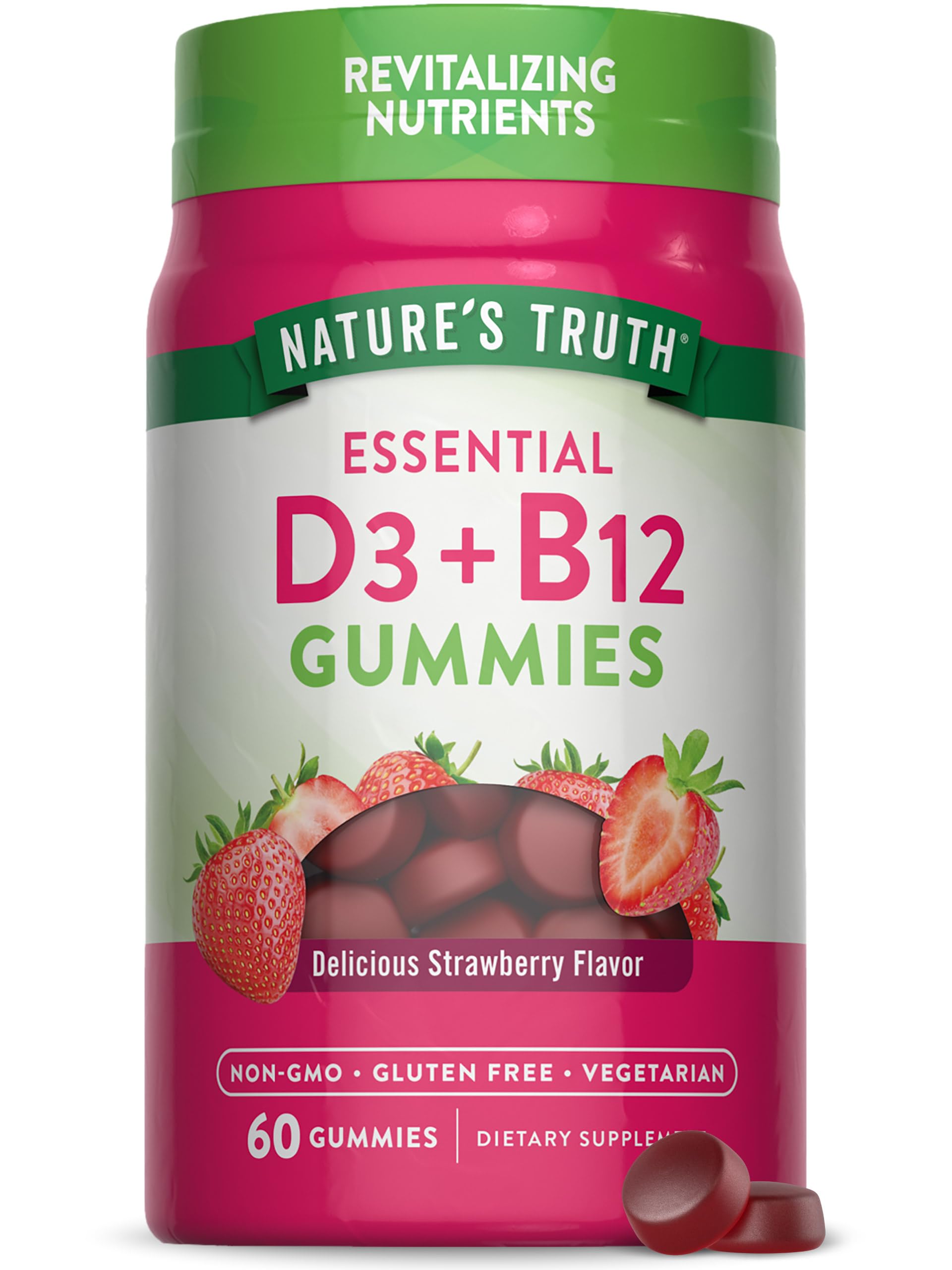 Foto 1 | Complementa Las Gomitas De Vitamina D3 Y B12 De Nature's Truth, 60 Unidades - Venta Internacional.