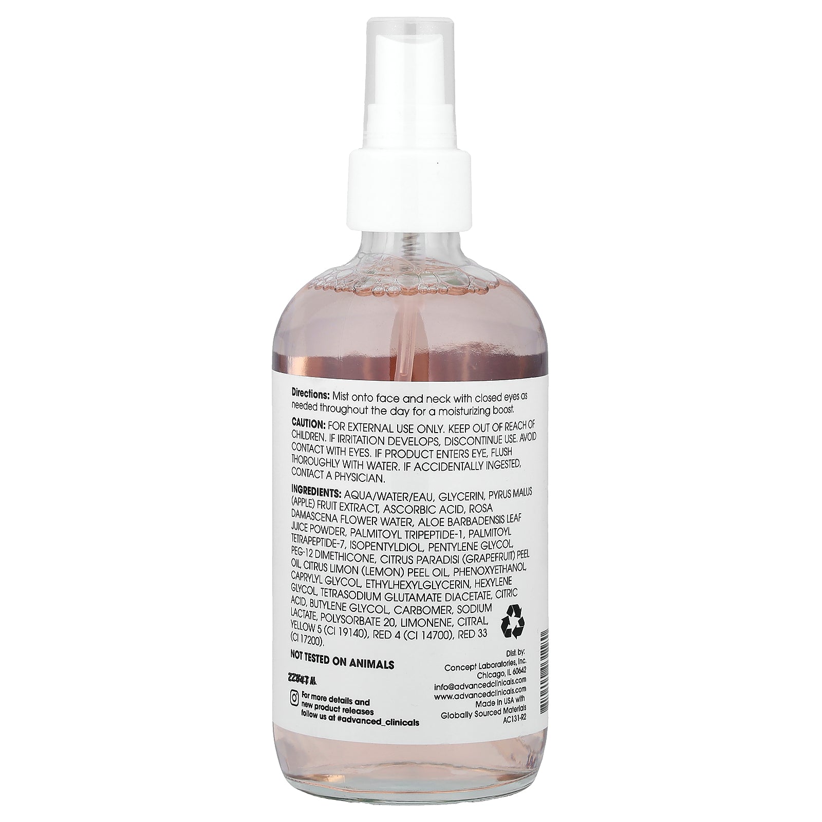 Foto 3 pulgar | Bruma Facial Advanced Clinicals Con Vitamina C Y Aloe Vera, 222 Ml - Venta Internacional.