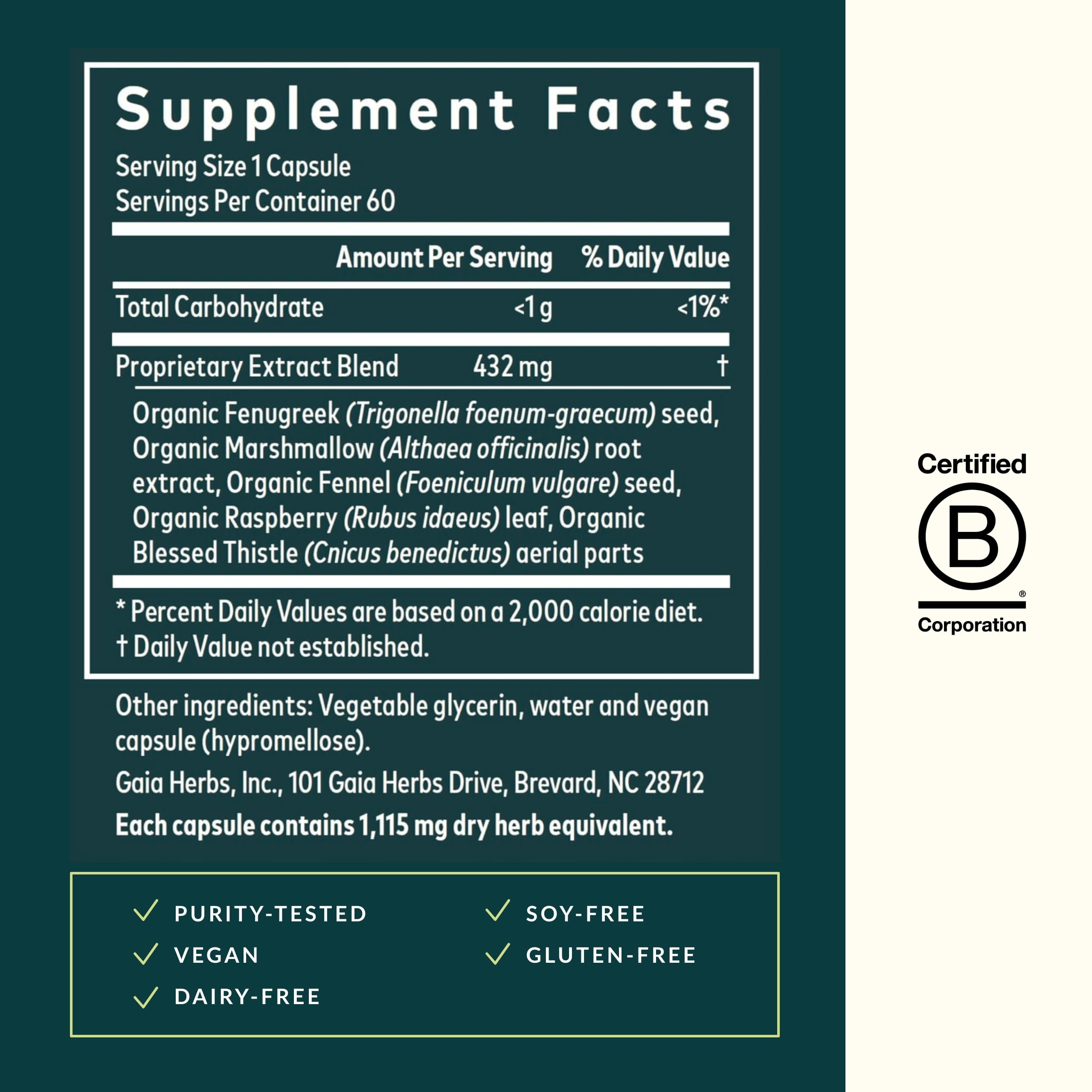 Foto 4 pulgar | Suplemento Gaia Herbs Lactation Support 60 Cápsulas Veganas - Venta Internacional.