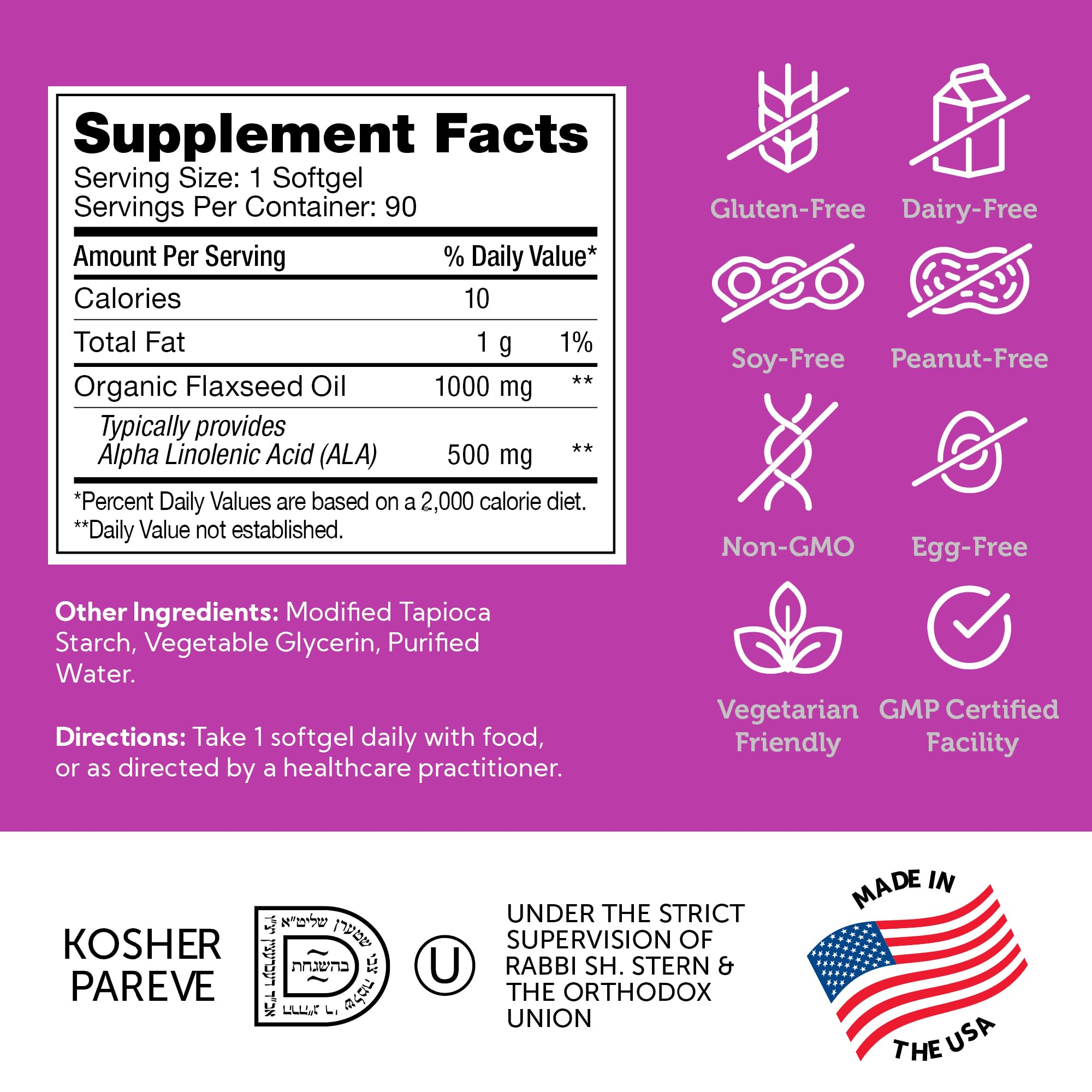 Foto 6 pulgar | Suplemento Zahler De Aceite De Linaza, 1000 Mg, Cápsulas Blandas, 90 Unidades - Venta Internacional.