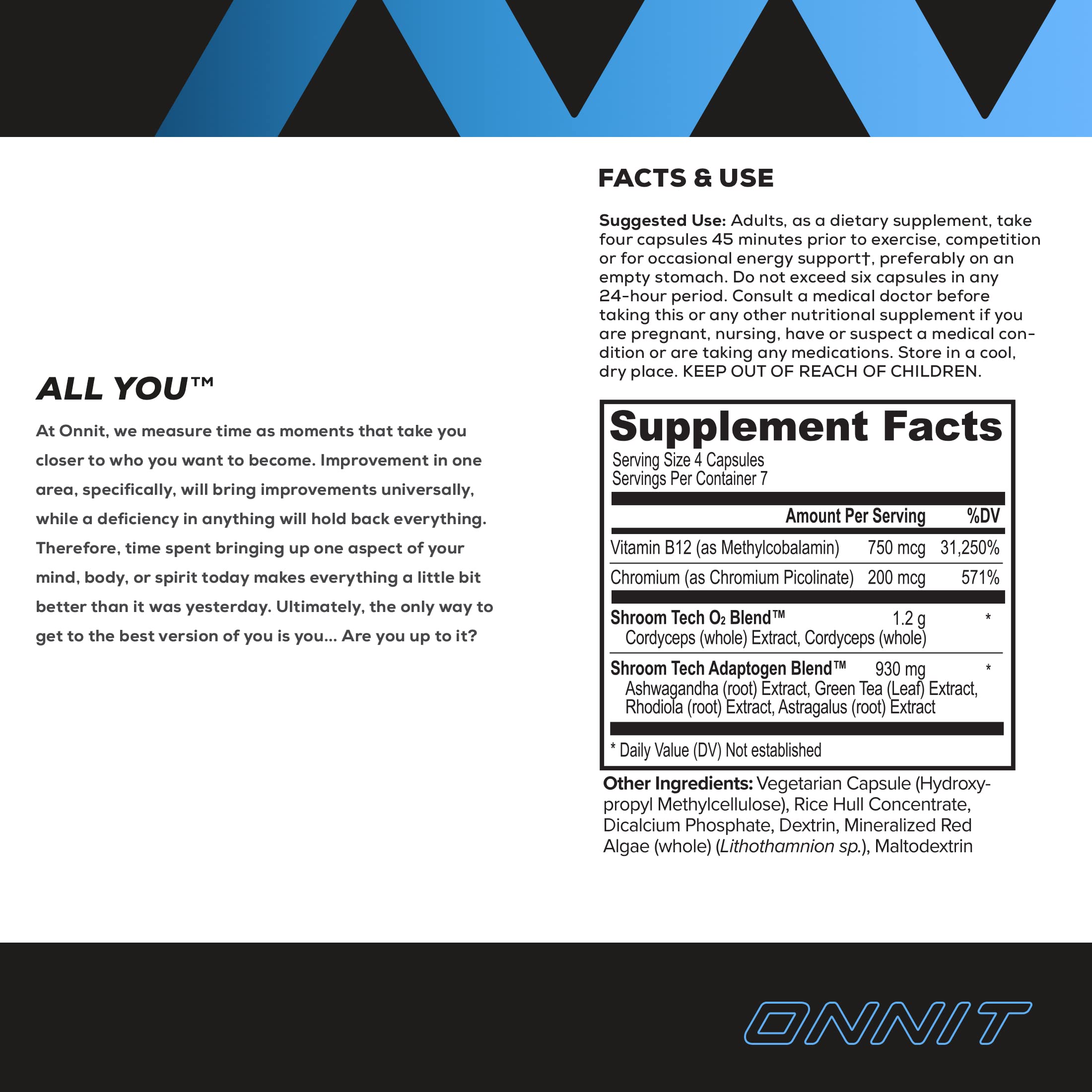 Foto 7 pulgar | Suplemento Preentrenamiento Onnit Shroom Tech Sport 28 Unidades - Venta Internacional.